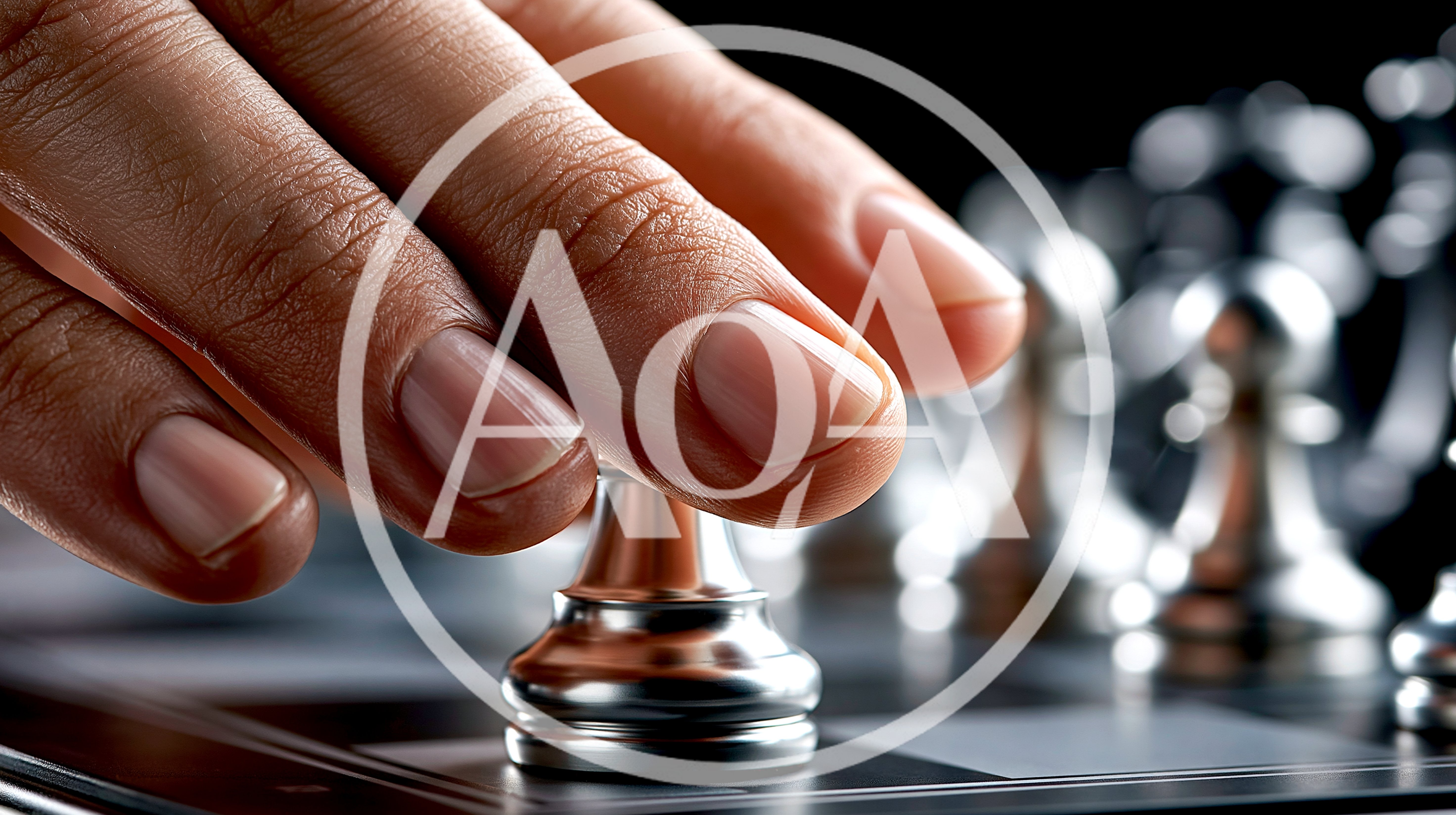 Hand Moving A Silver Chess Piece On A Board