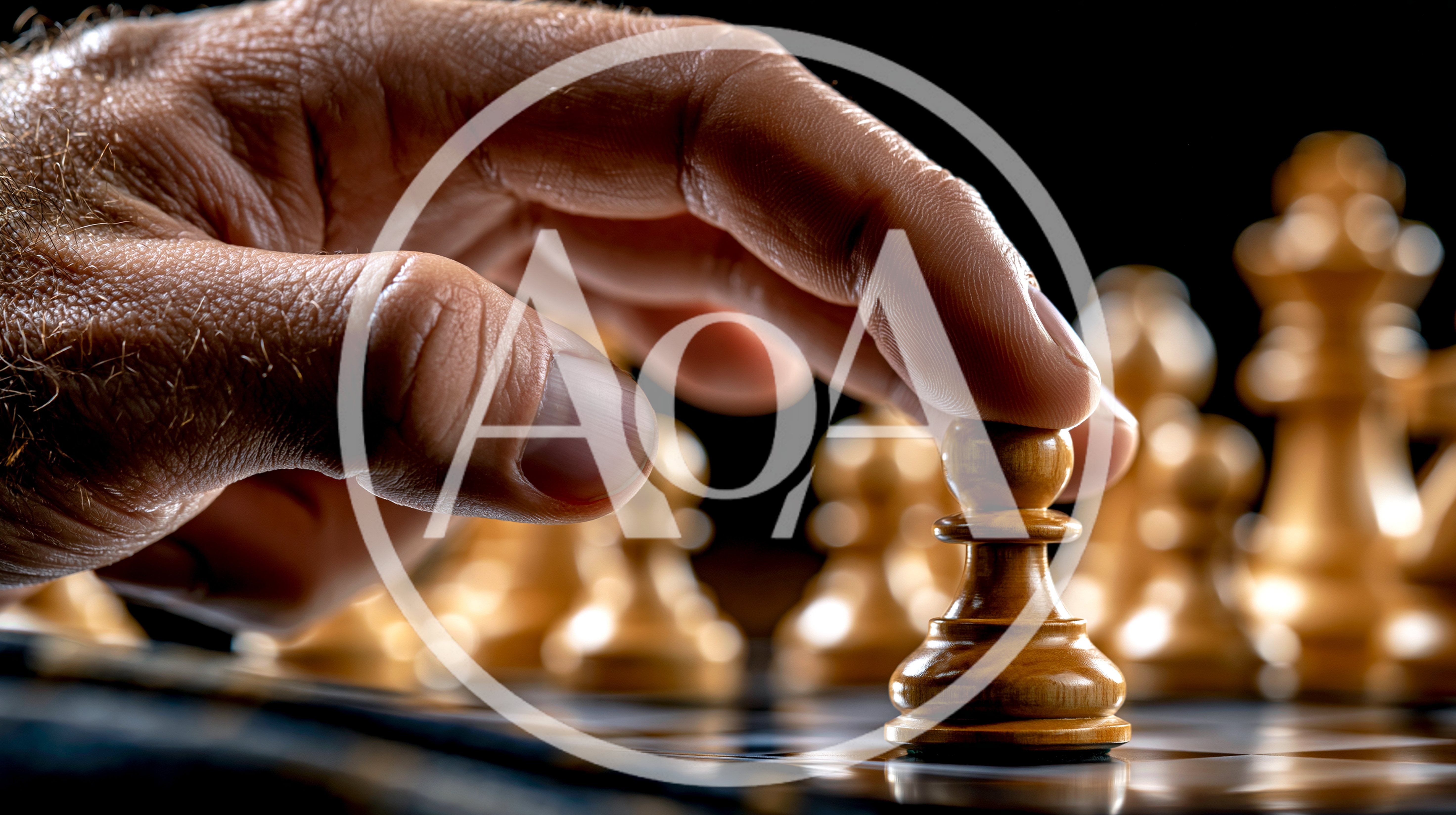 Hand Moving A Wooden Chess Pawn On A Board