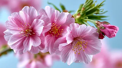 Pink Cherry Blossom Flowers Blooming In Spring