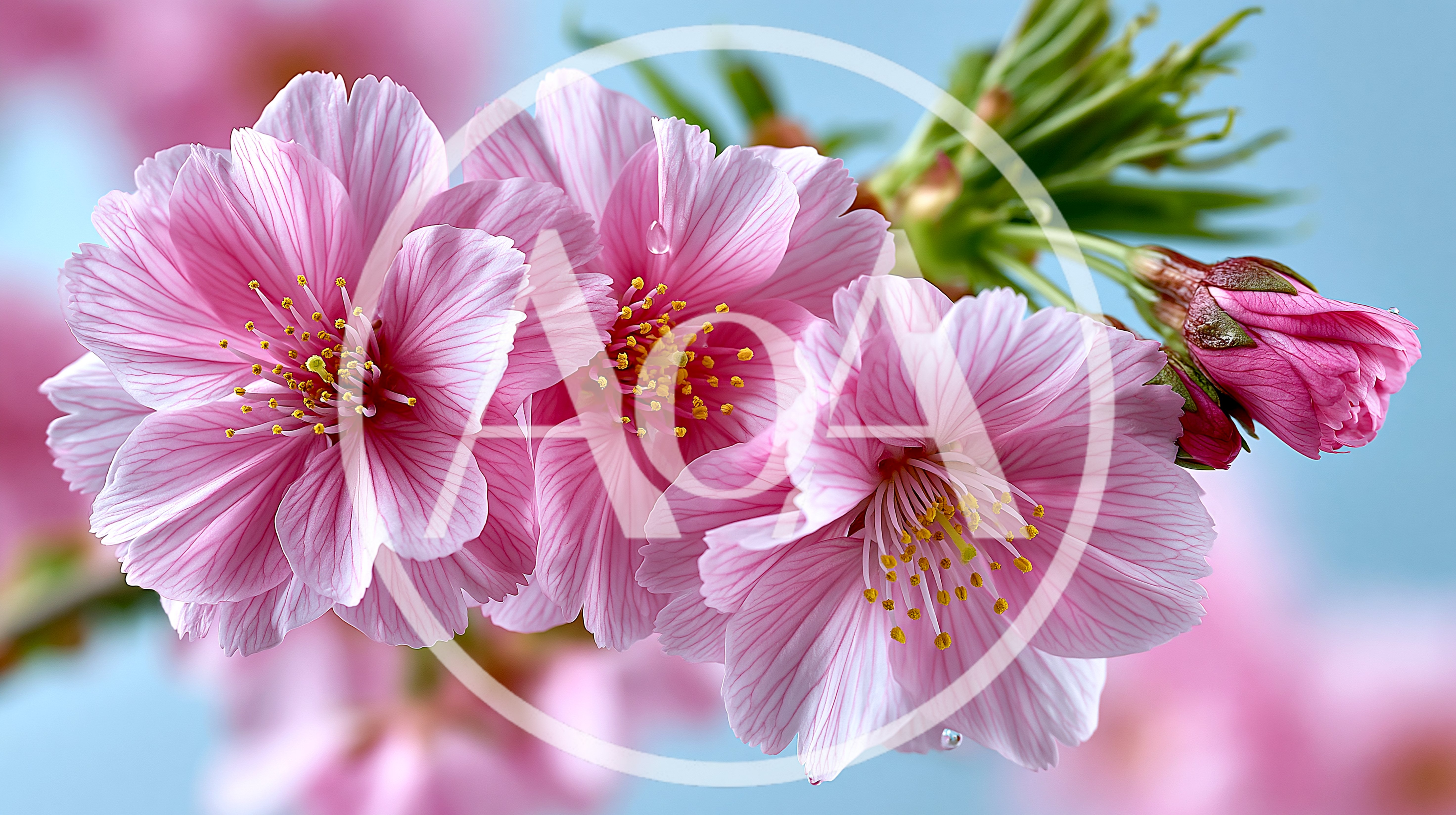 Pink Cherry Blossom Flowers Blooming In Spring