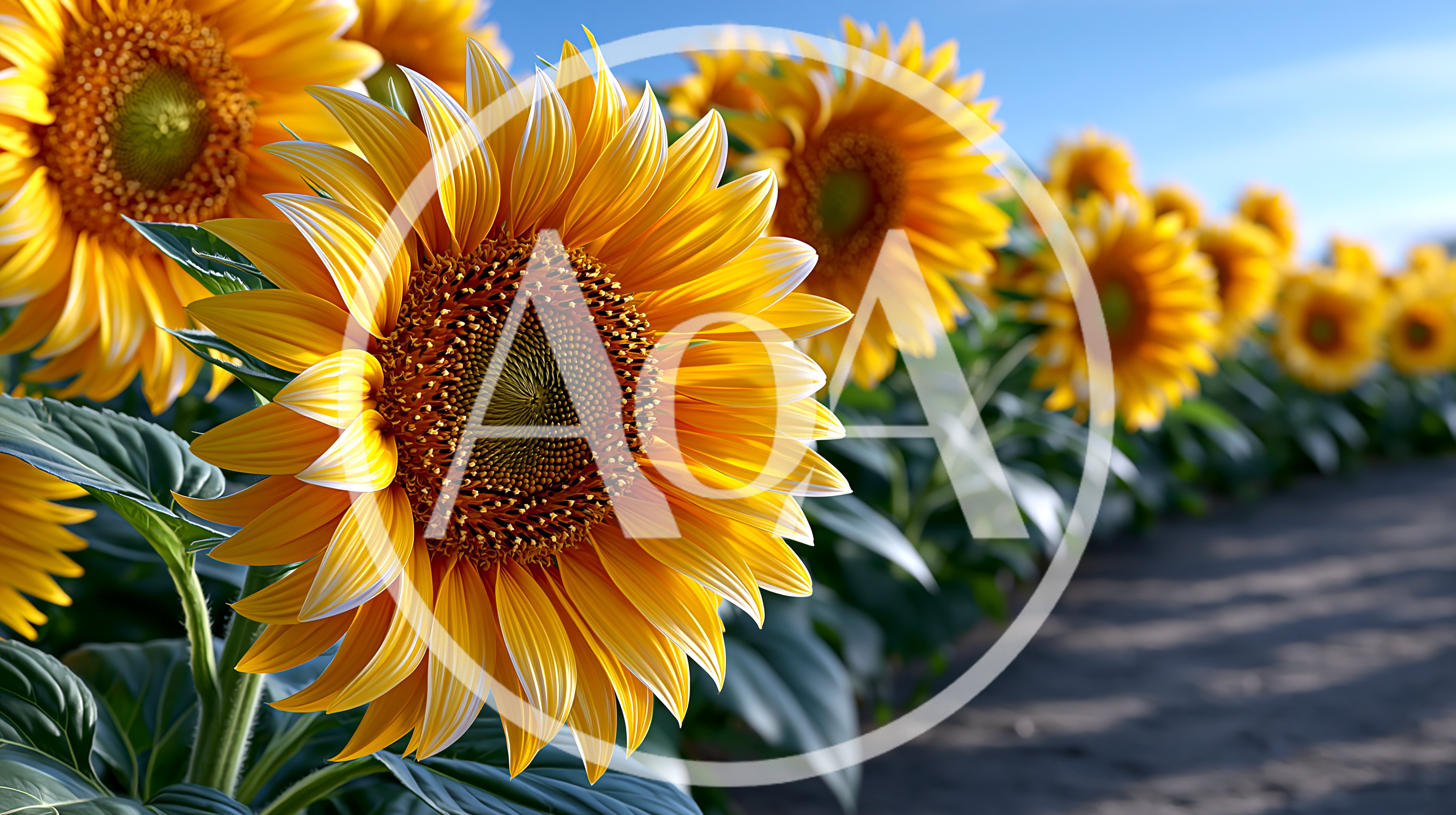 Vibrant Sunflowers Blooming In A Sunny Field