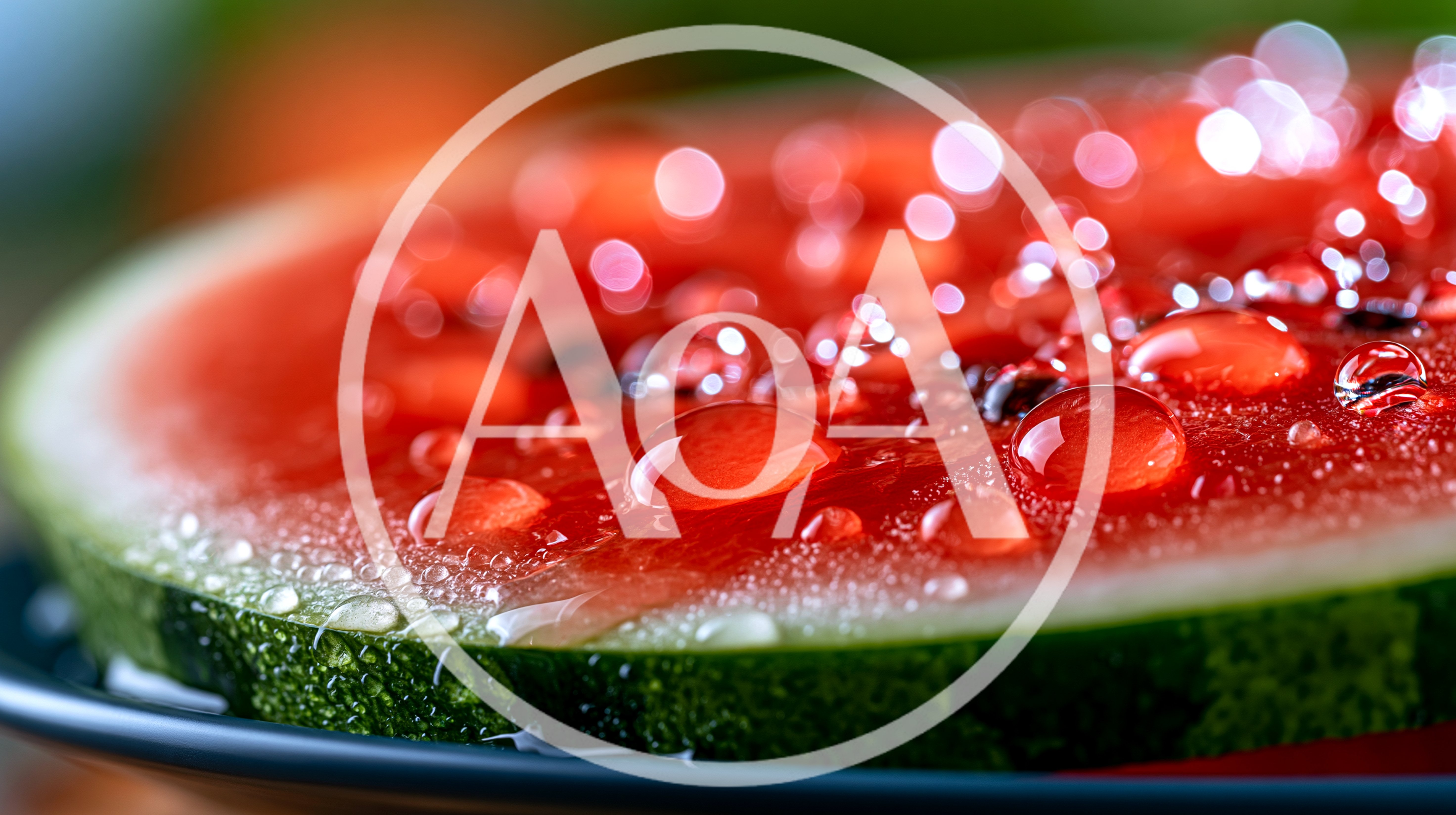 Fresh Watermelon Slice With Water Droplets