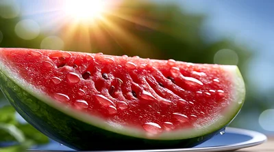 Fresh Slice Of Watermelon On A Sunny Day