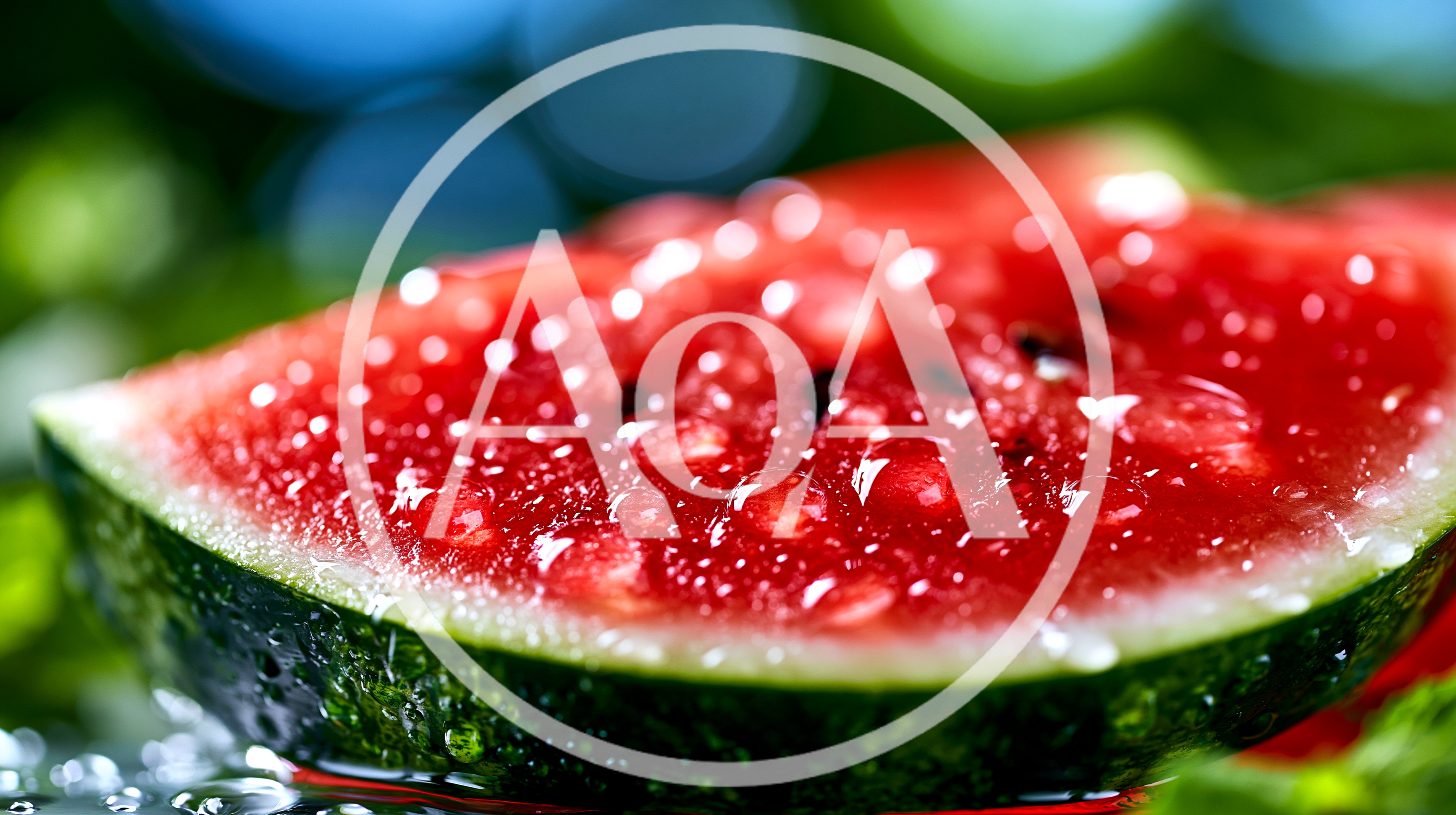 Fresh Juicy Watermelon Slice With Water Droplets
