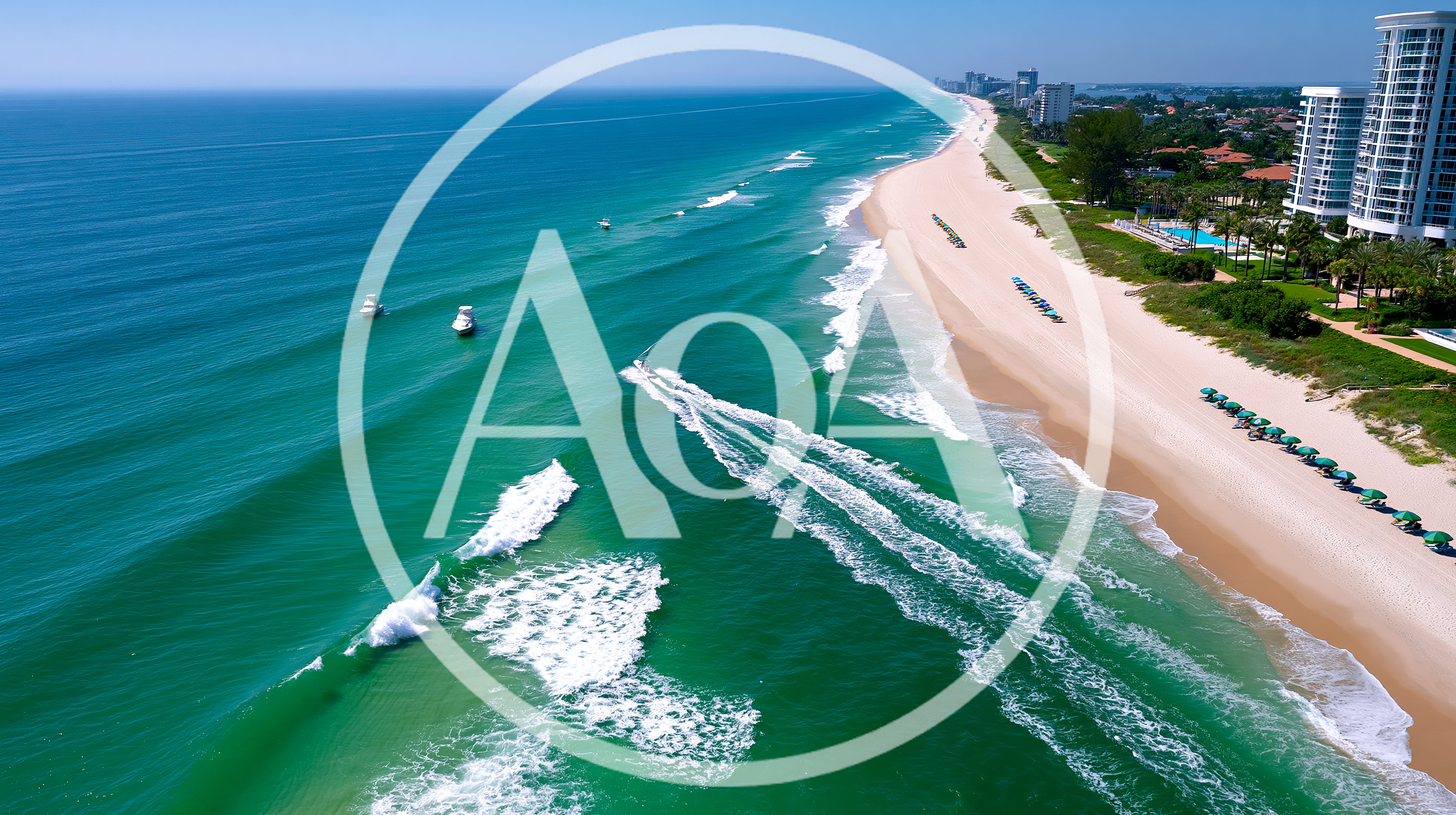 Aerial View Of A Jet Ski On Tropical Beach