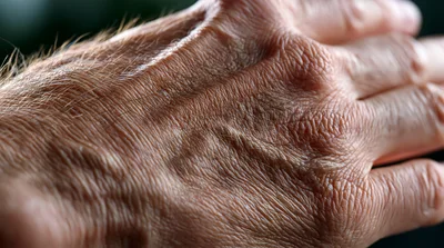 Close Up Of Aging Human Hand Skin Texture