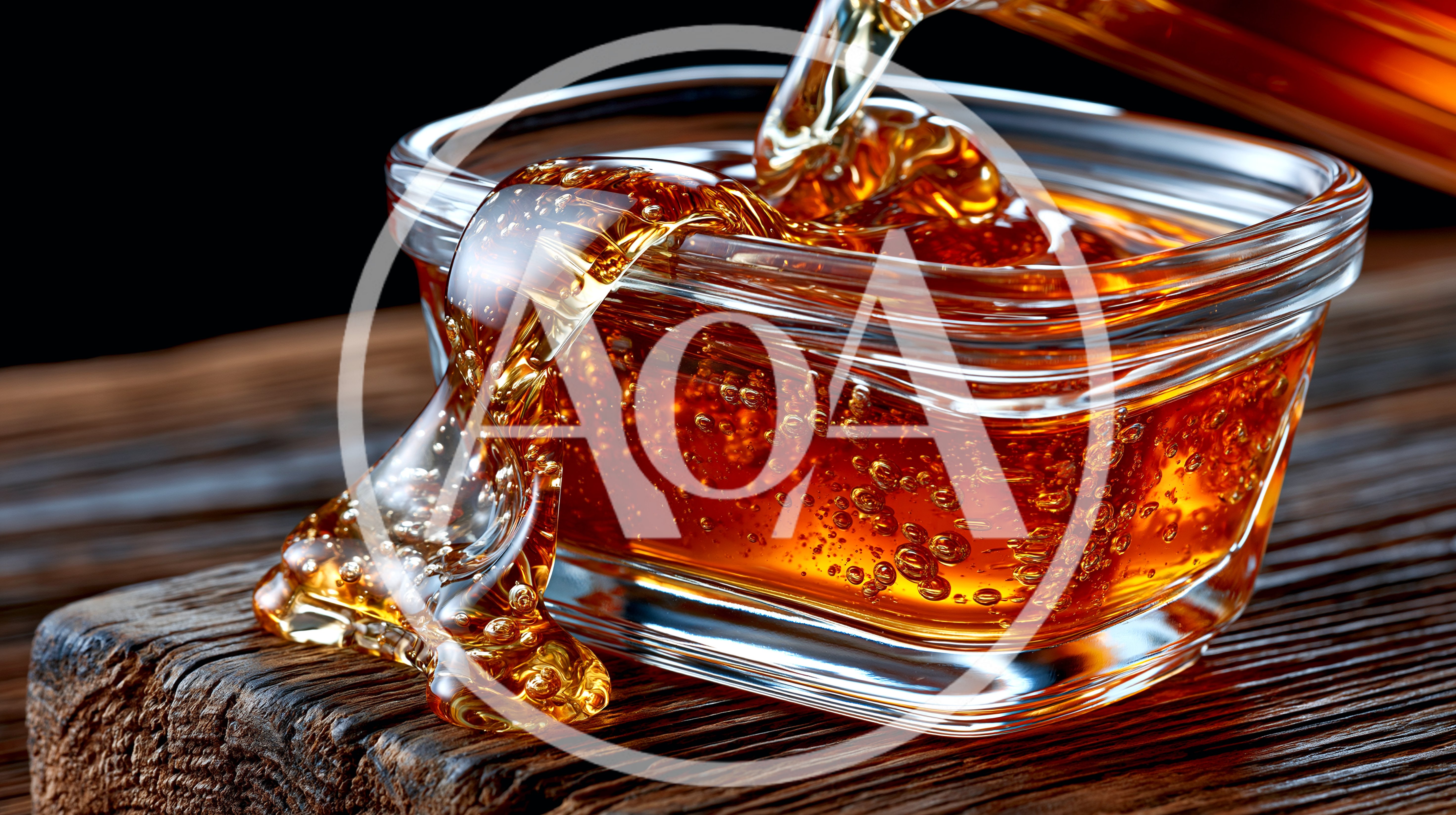Golden Honey Pouring Into A Glass Bowl