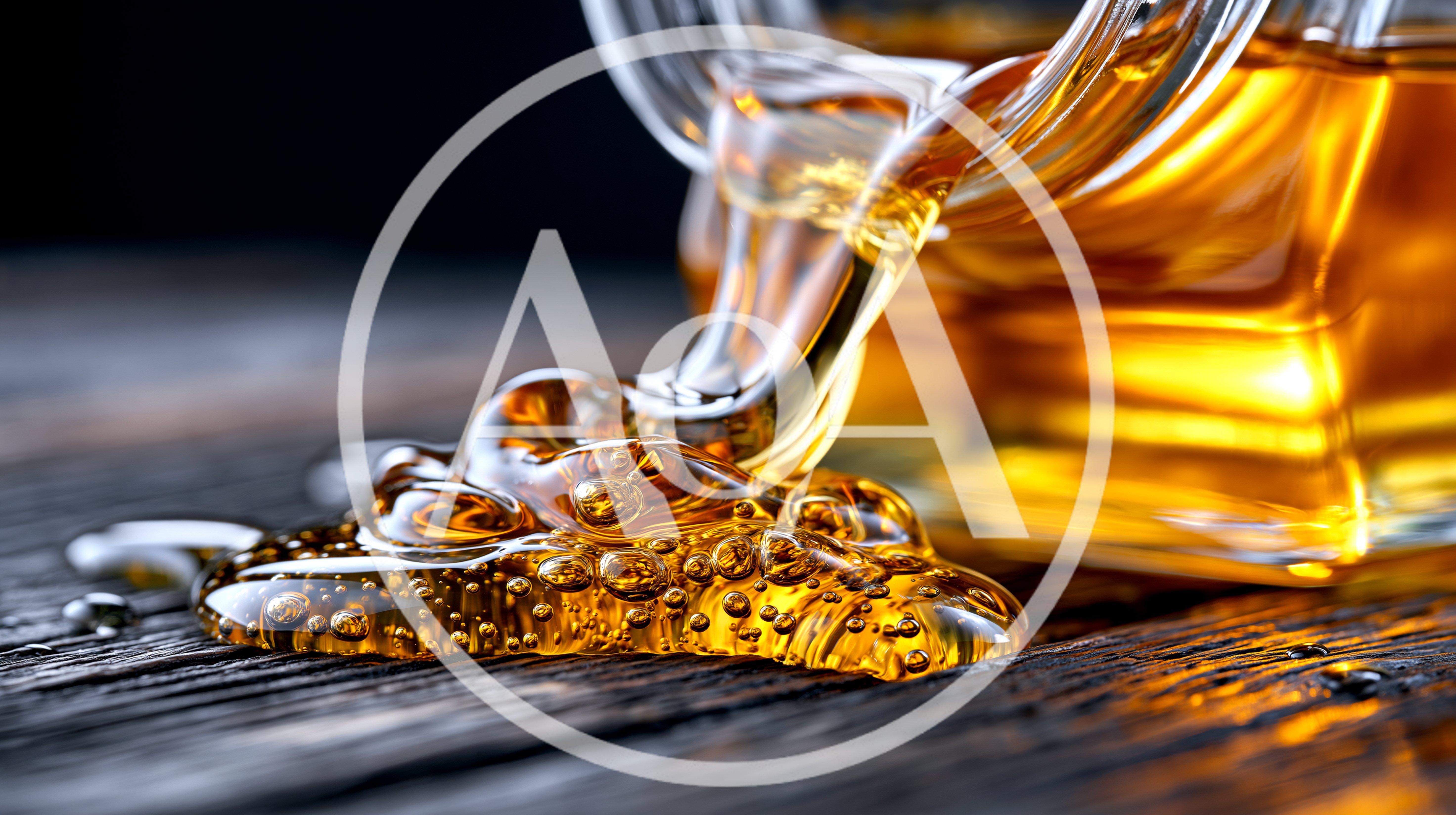 Golden Honey Pouring From Glass Jar