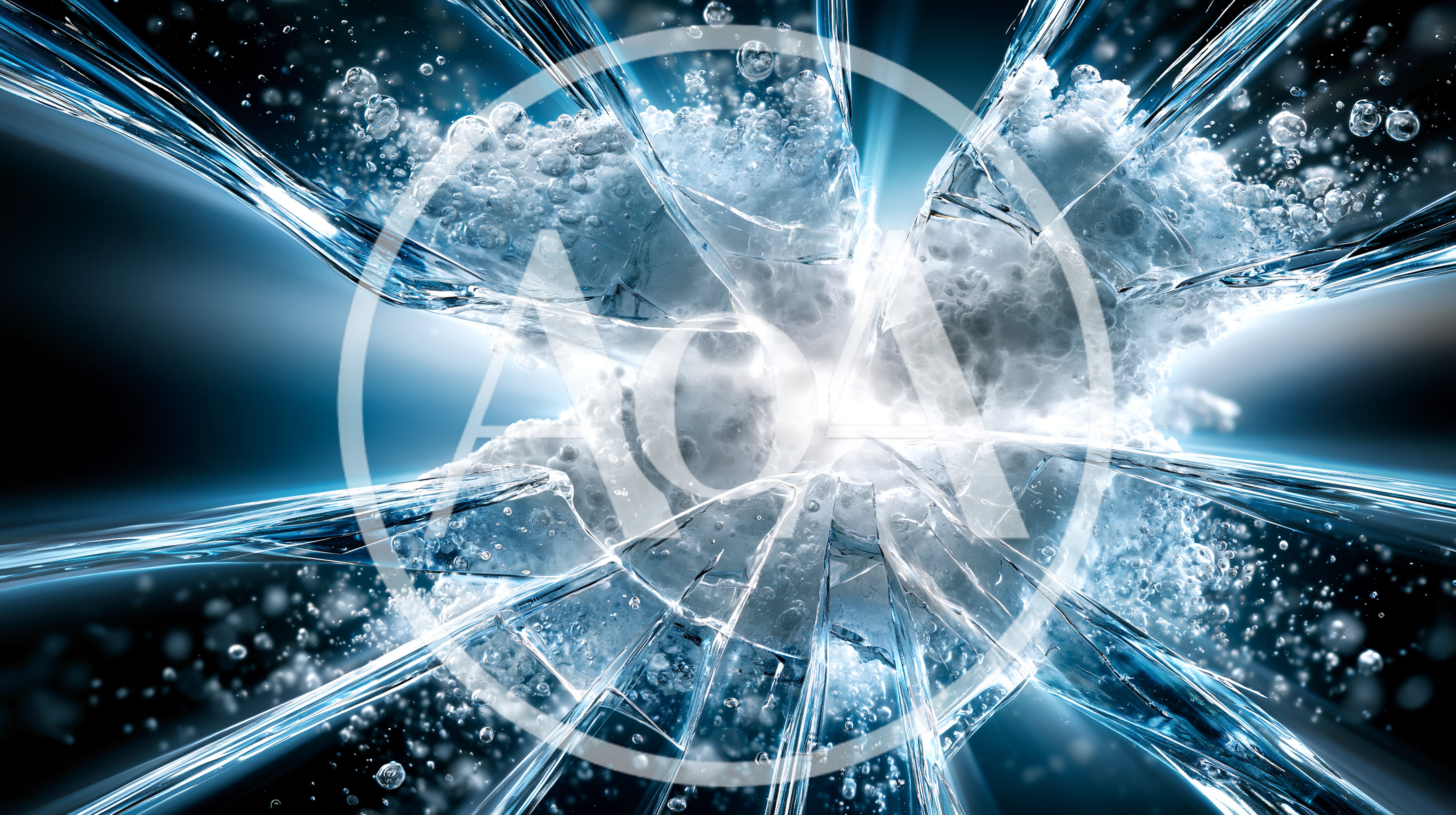 Abstract Shattered Glass With Explosive Light Effect