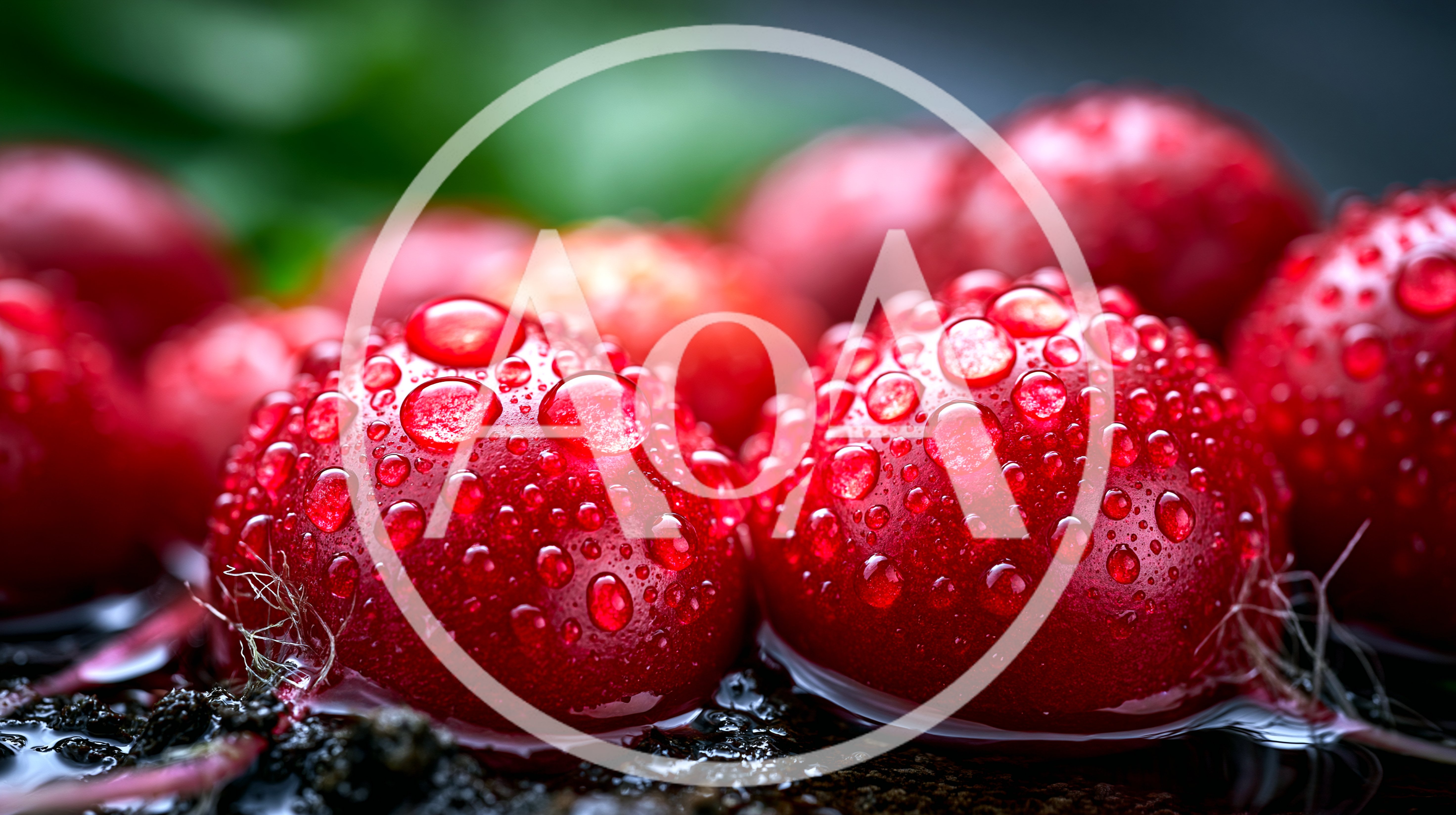 Fresh Red Radishes With Water Droplets