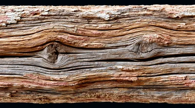 Weathered Wooden Log Texture With Knots