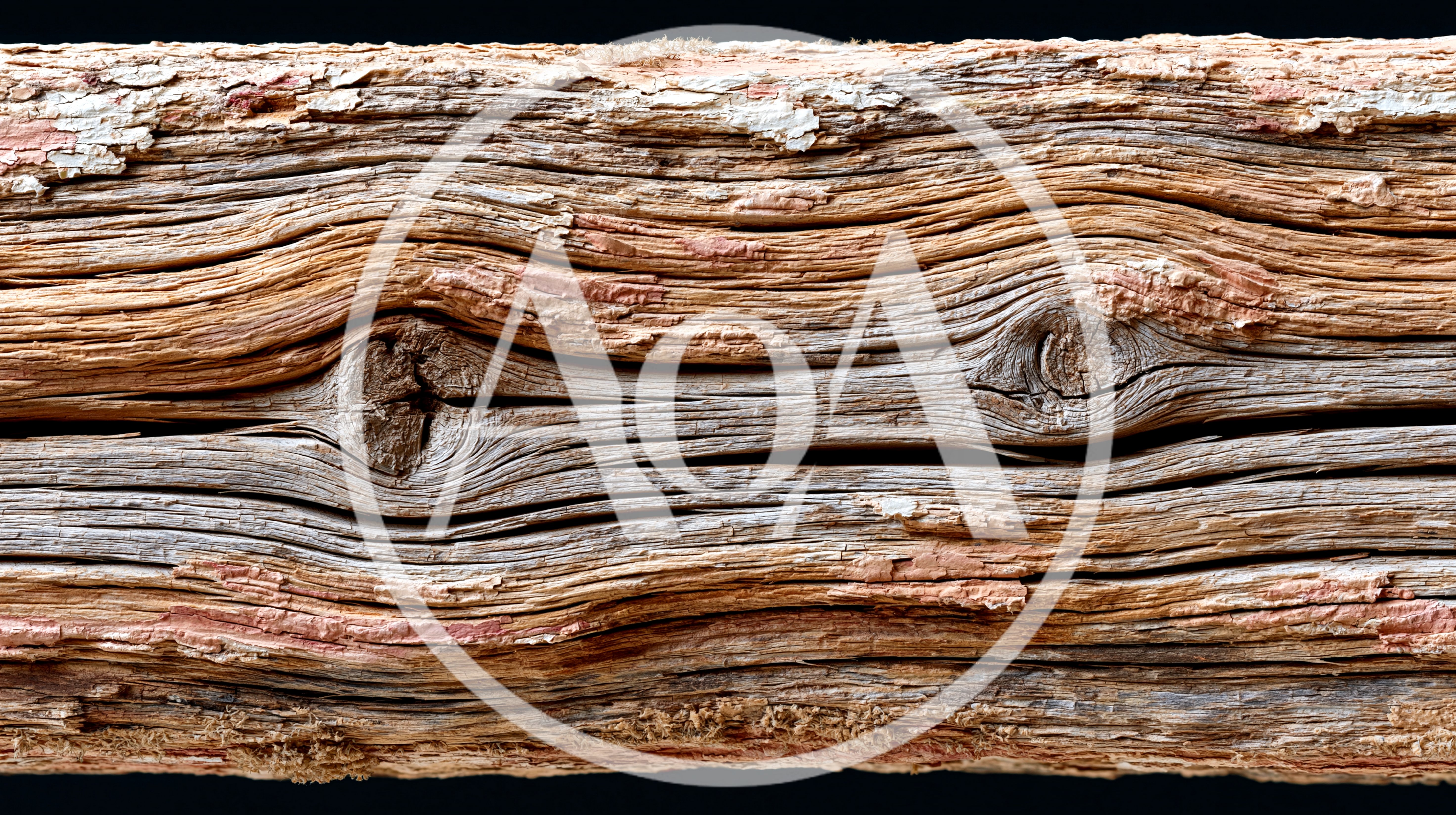 Weathered Wooden Log Texture With Knots