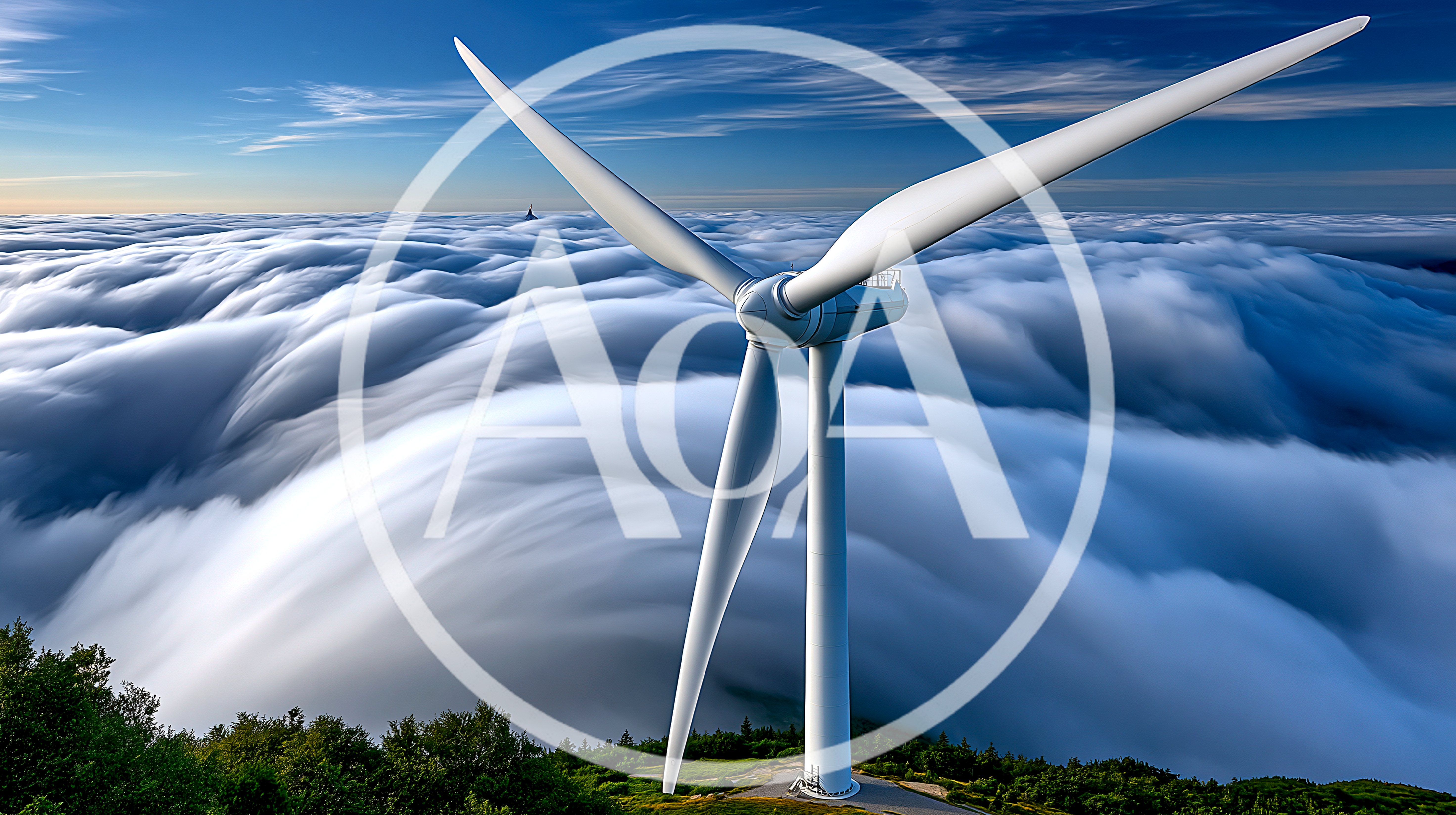 Wind Turbine Above A Sea Of Clouds