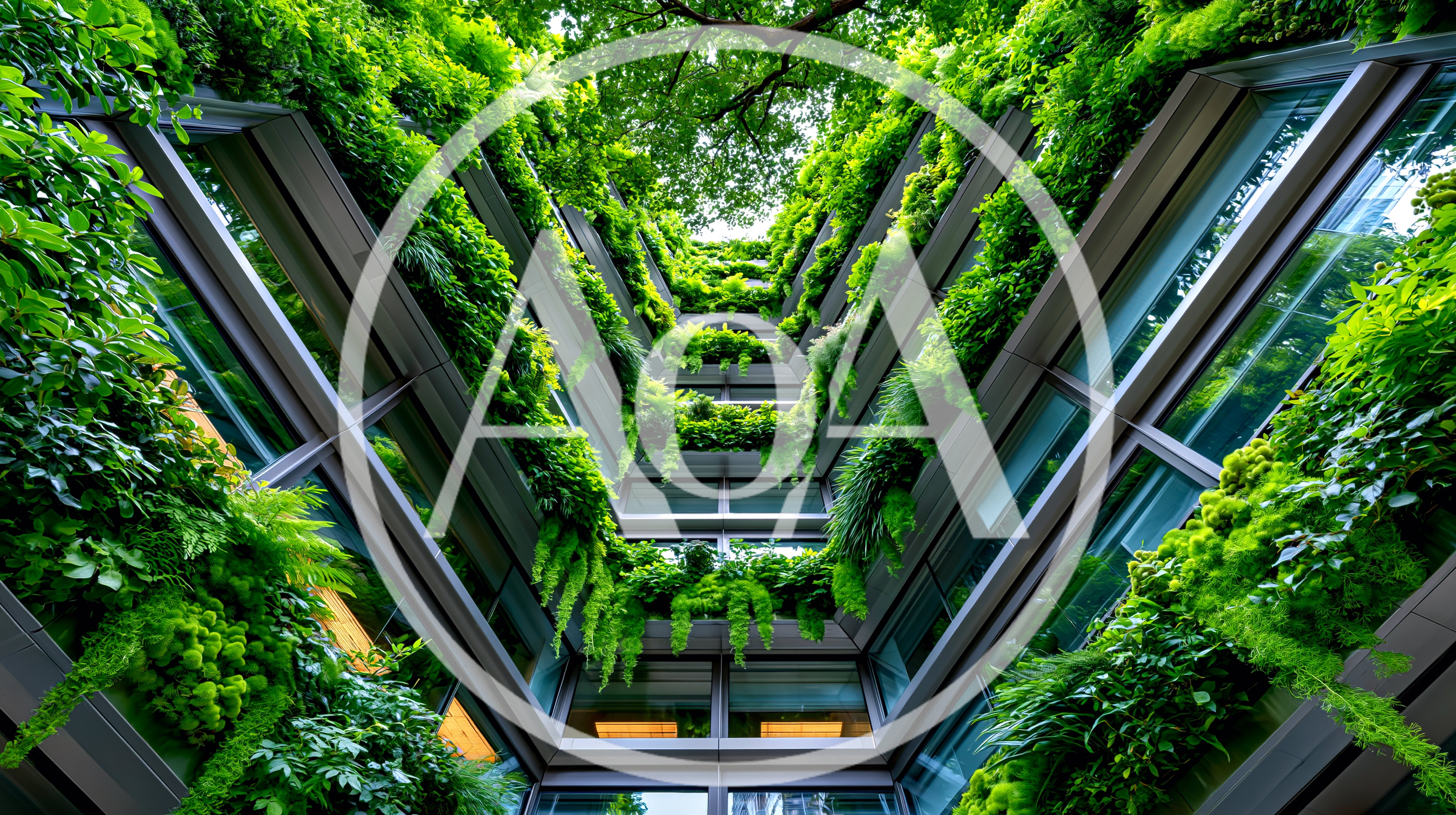 Modern Sustainable Building With Lush Vertical Garden Facade