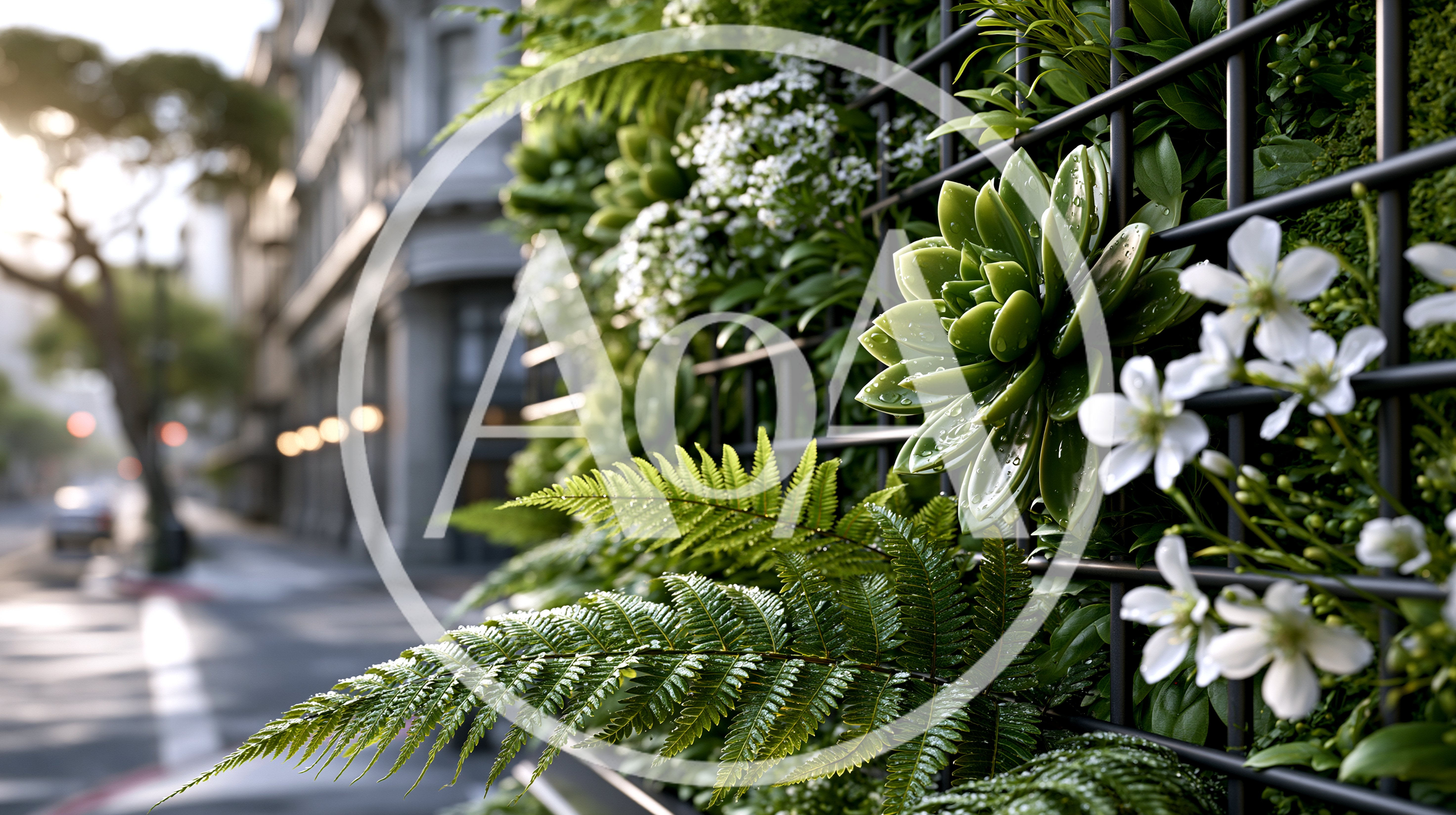 Vertical Garden Wall With Succulents And Ferns