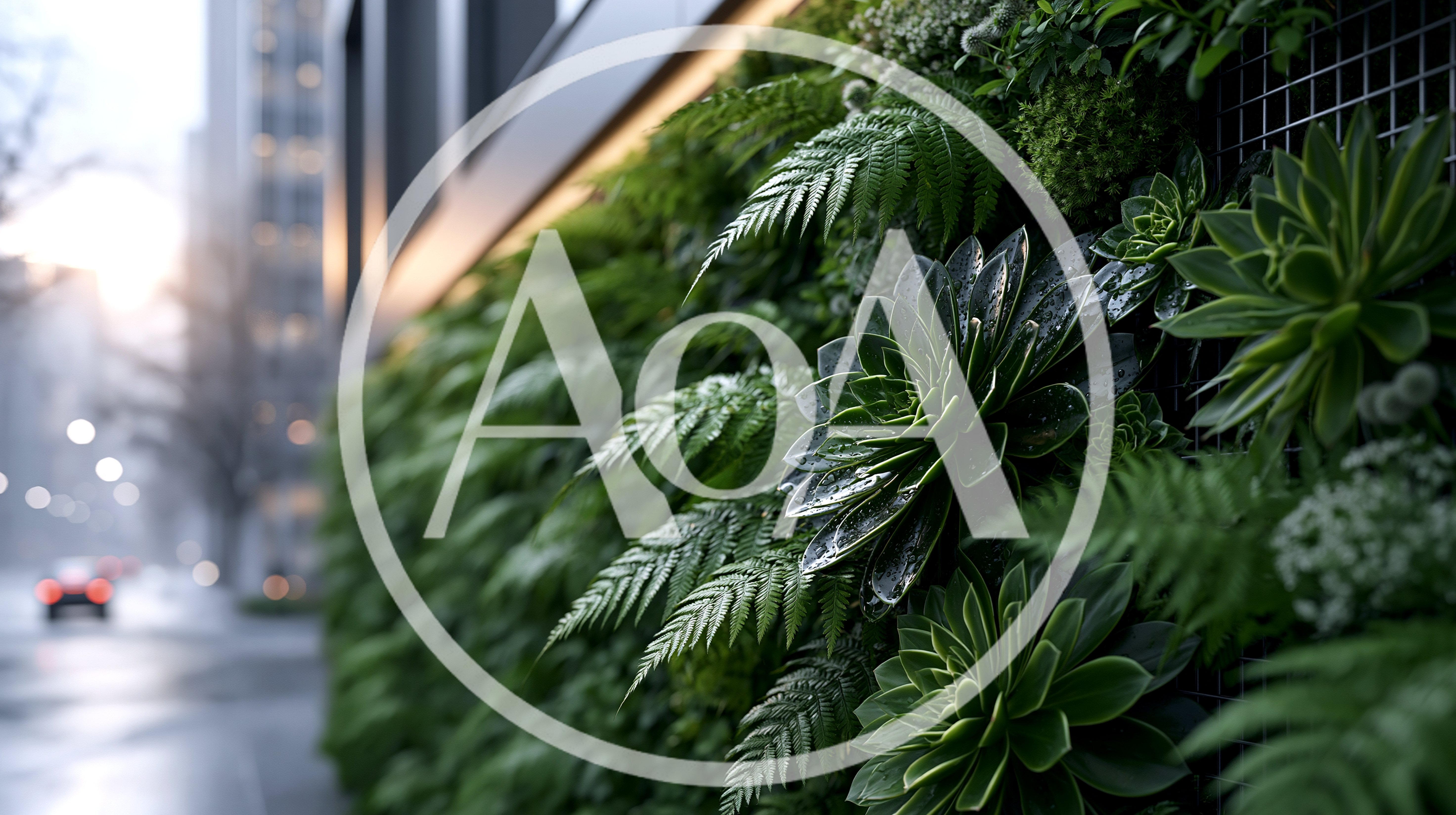 Vertical Garden Wall With Lush Green Plants