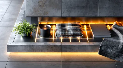Modern Minimalist Fireplace Hearth With Decorative Accessories