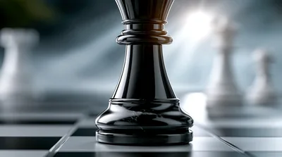Black Chess King Piece Standing On A Board
