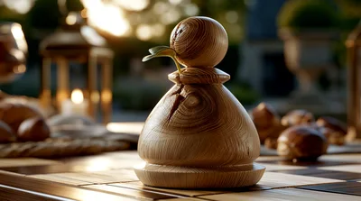 Wooden Chess Pawn With Sprouting Green Leaf