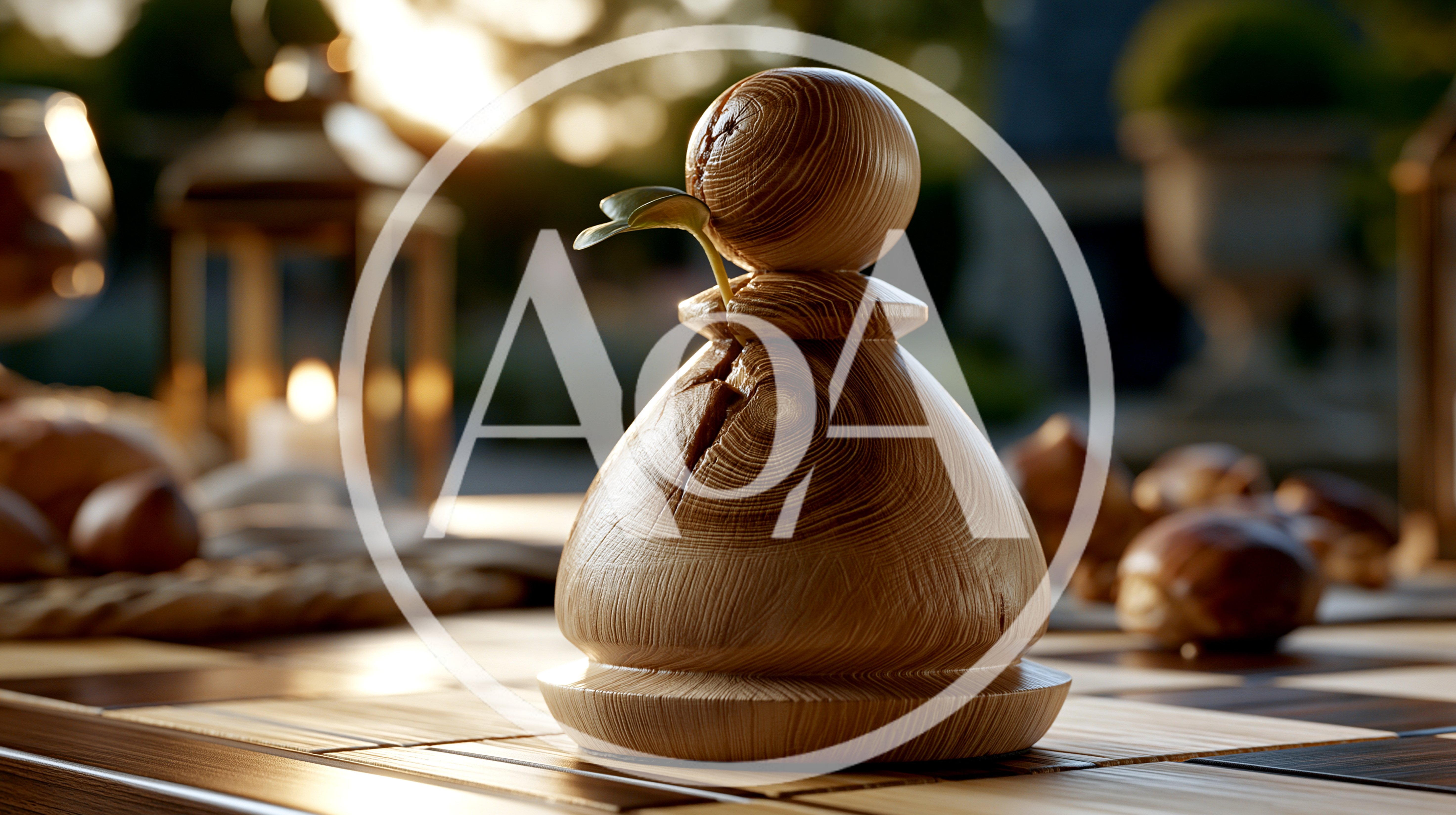 Wooden Chess Pawn With Sprouting Green Leaf