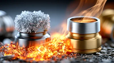 Metallic Cylinders Surrounded By Fire And Ice