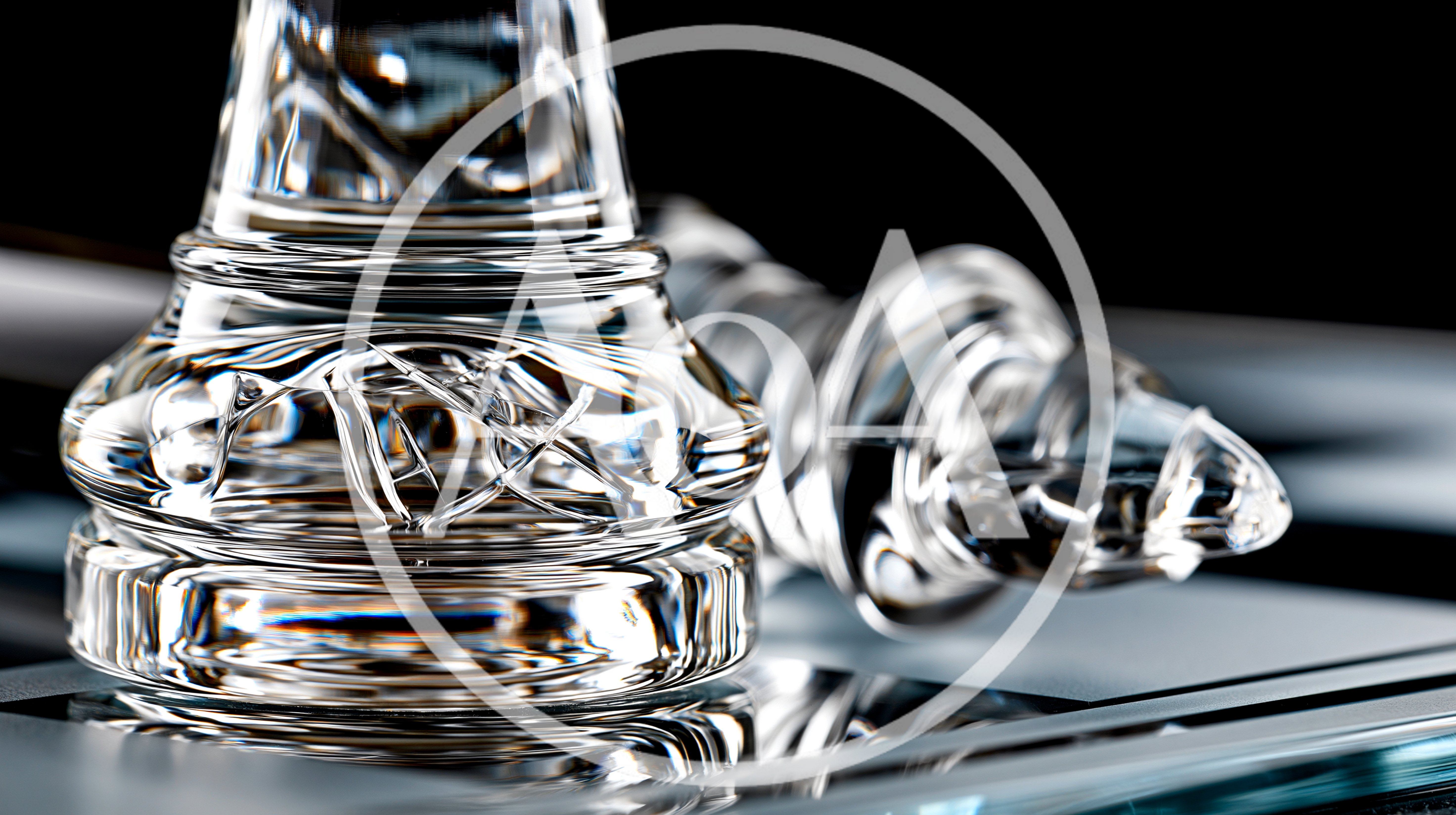 Crystal Chess Pieces On A Reflective Surface