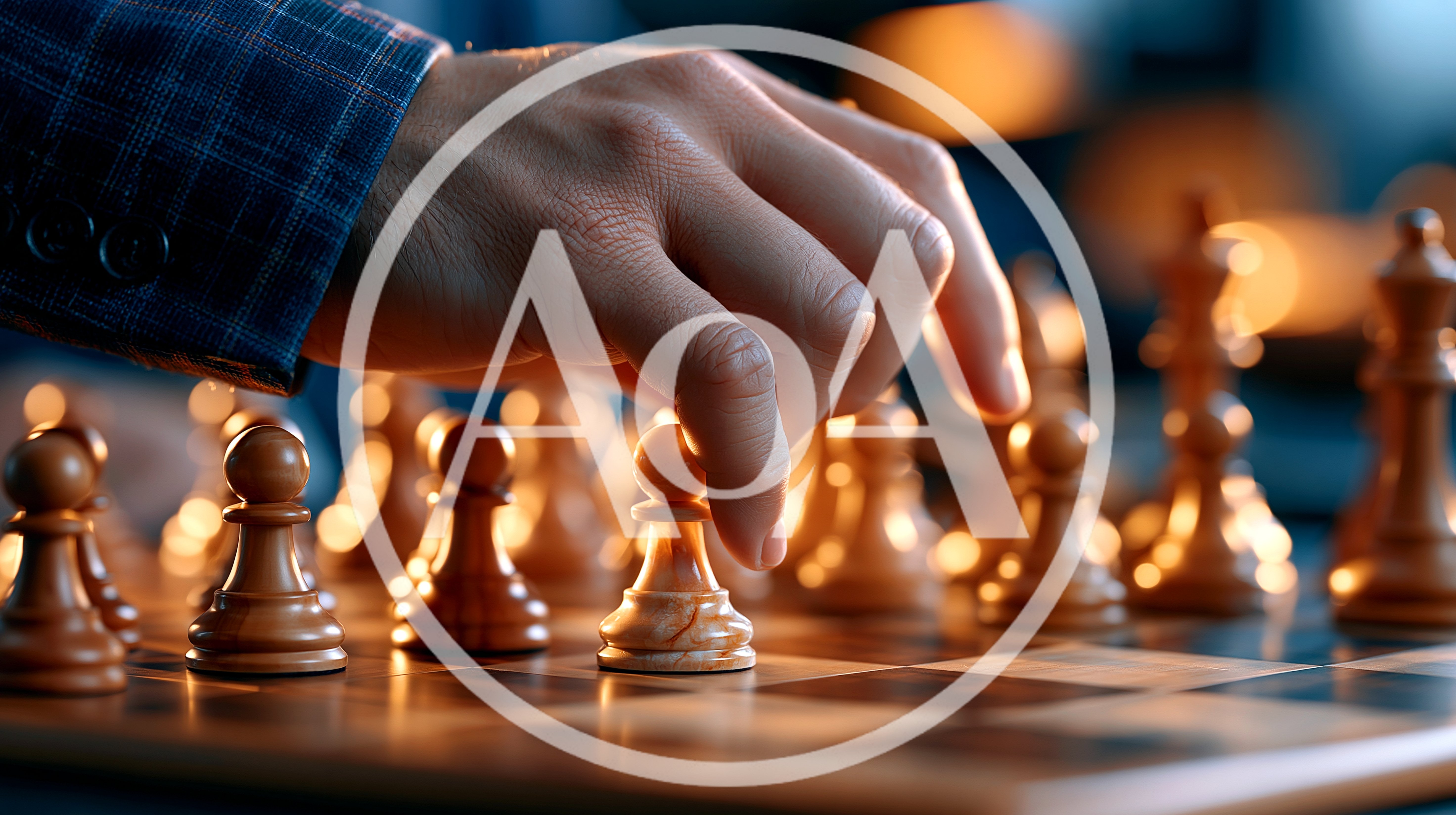 Hand Moving A Pawn On A Wooden Chessboard