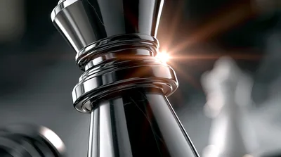 Close Up Of A Shiny Black Chess King