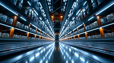 Automated Warehouse Storage System With Robotic Retrieval