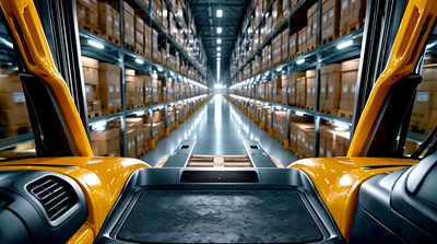 First Person View From A Warehouse Forklift