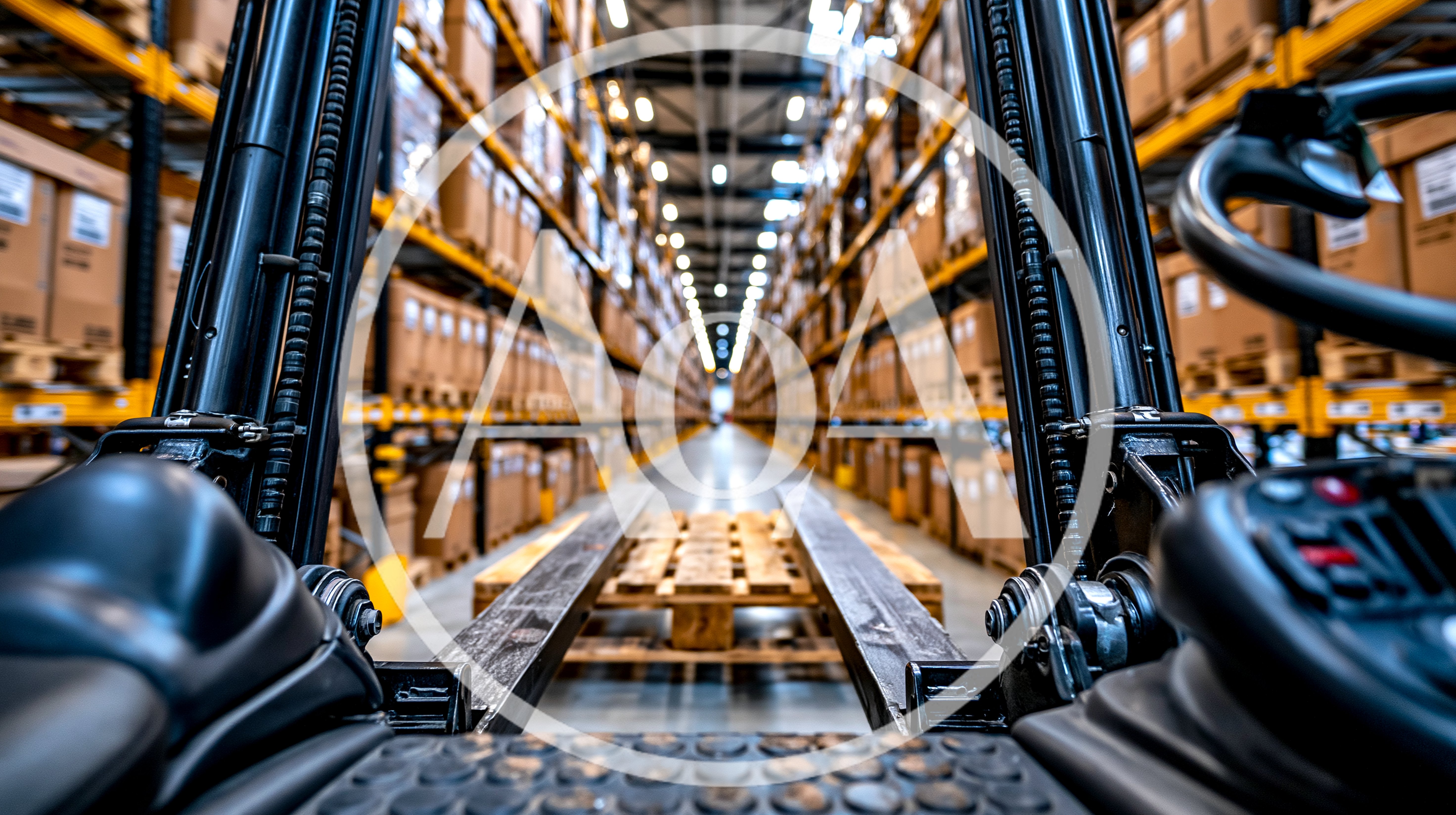 First Person View From A Warehouse Forklift
