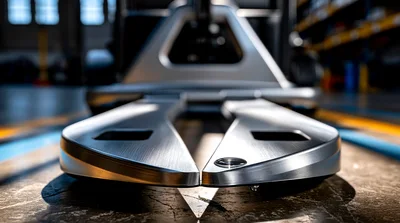 Close Up Of Industrial Pallet Jack Forks