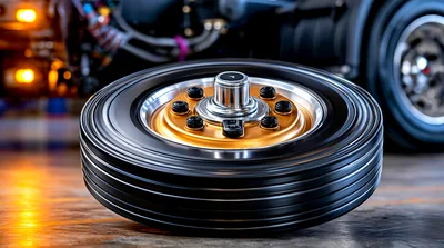 Close Up Of A Heavy Duty Truck Wheel