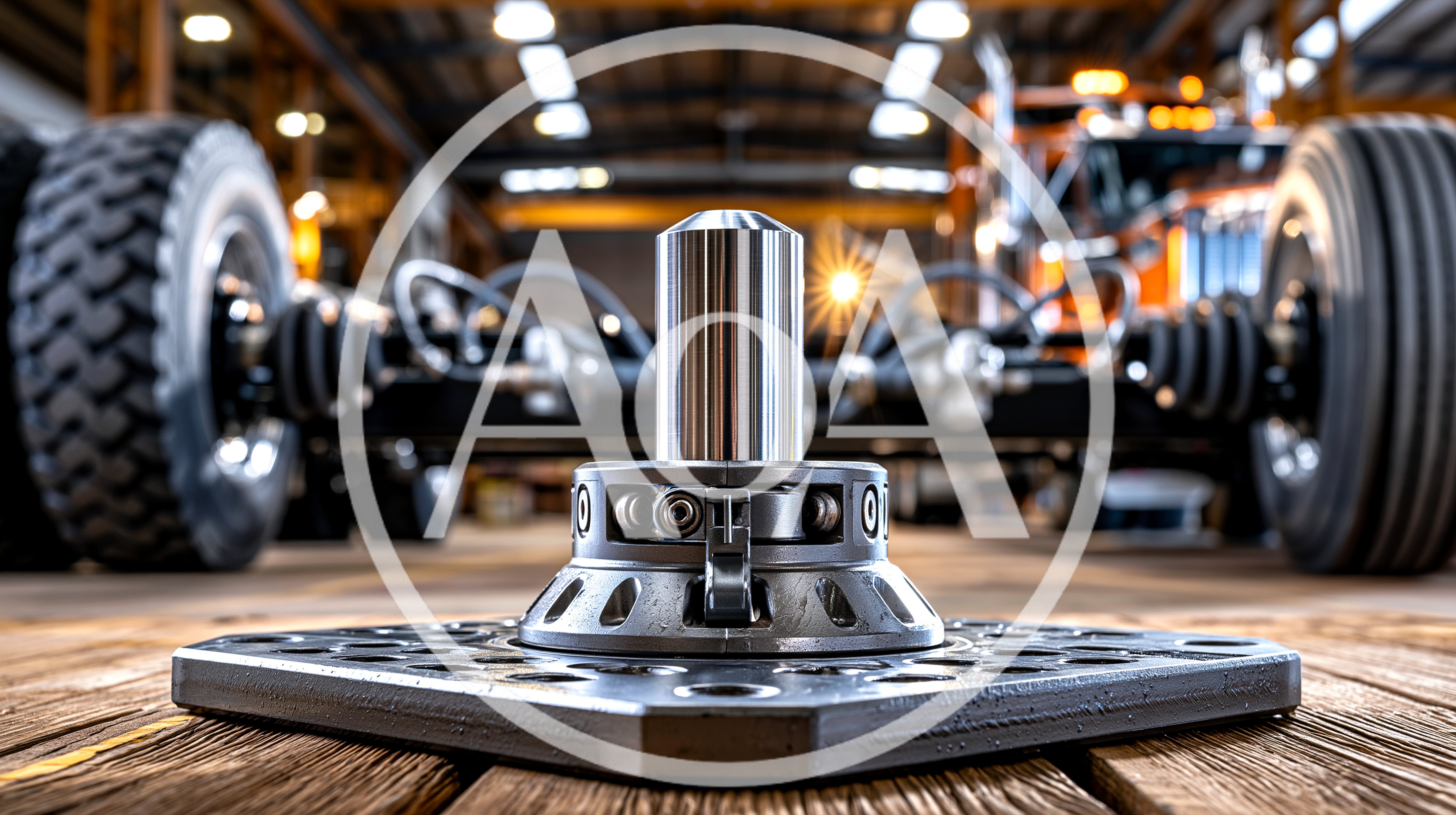 Industrial Metal Component On Wooden Workshop Floor