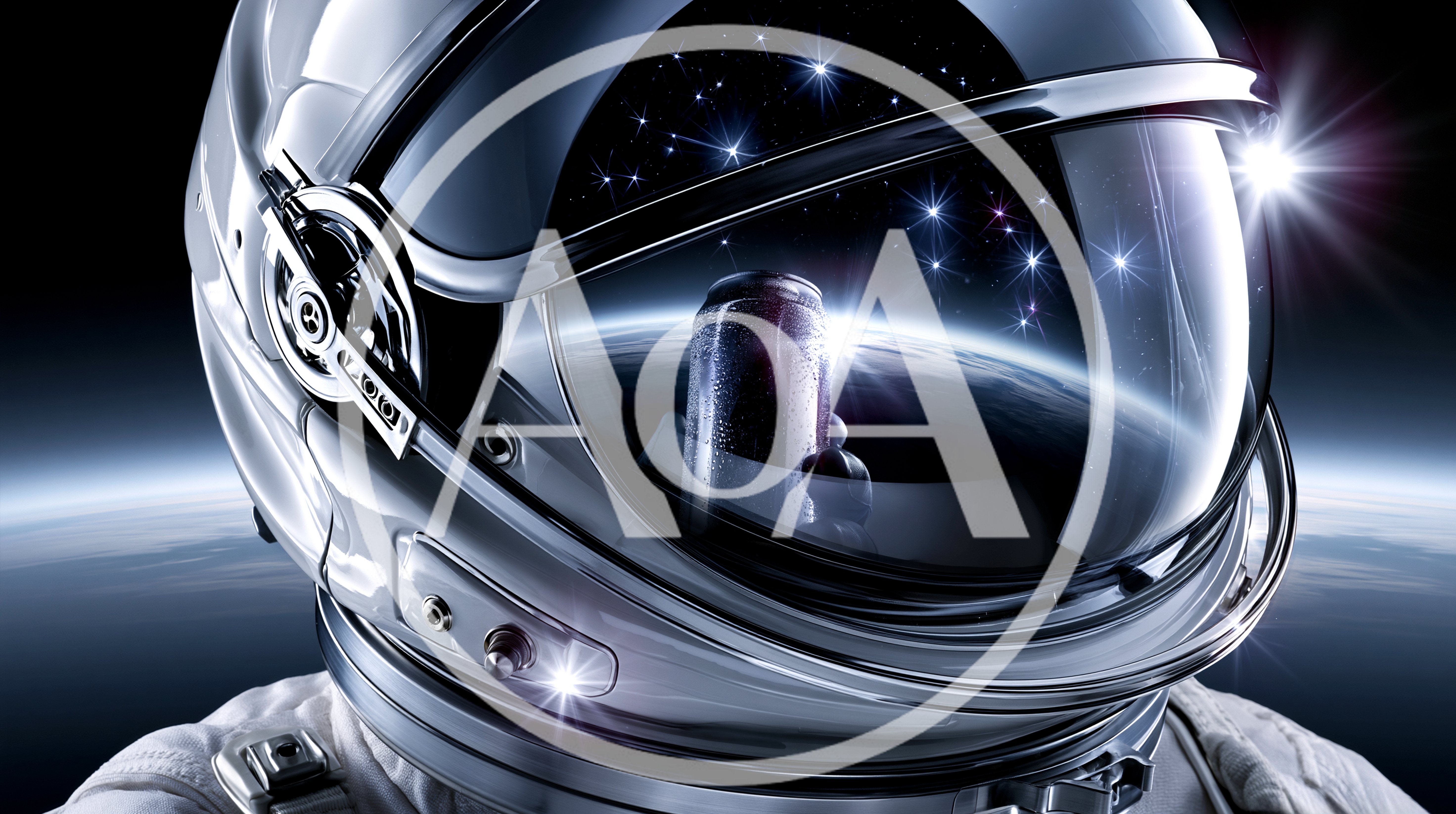 Astronaut Holding Energy Drink In Outer Space