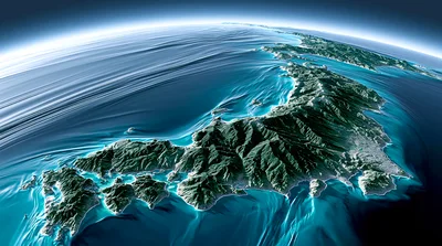 Satellite View Of The Japanese Archipelago From Space