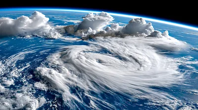 Satellite View Of A Massive Tropical Cyclone