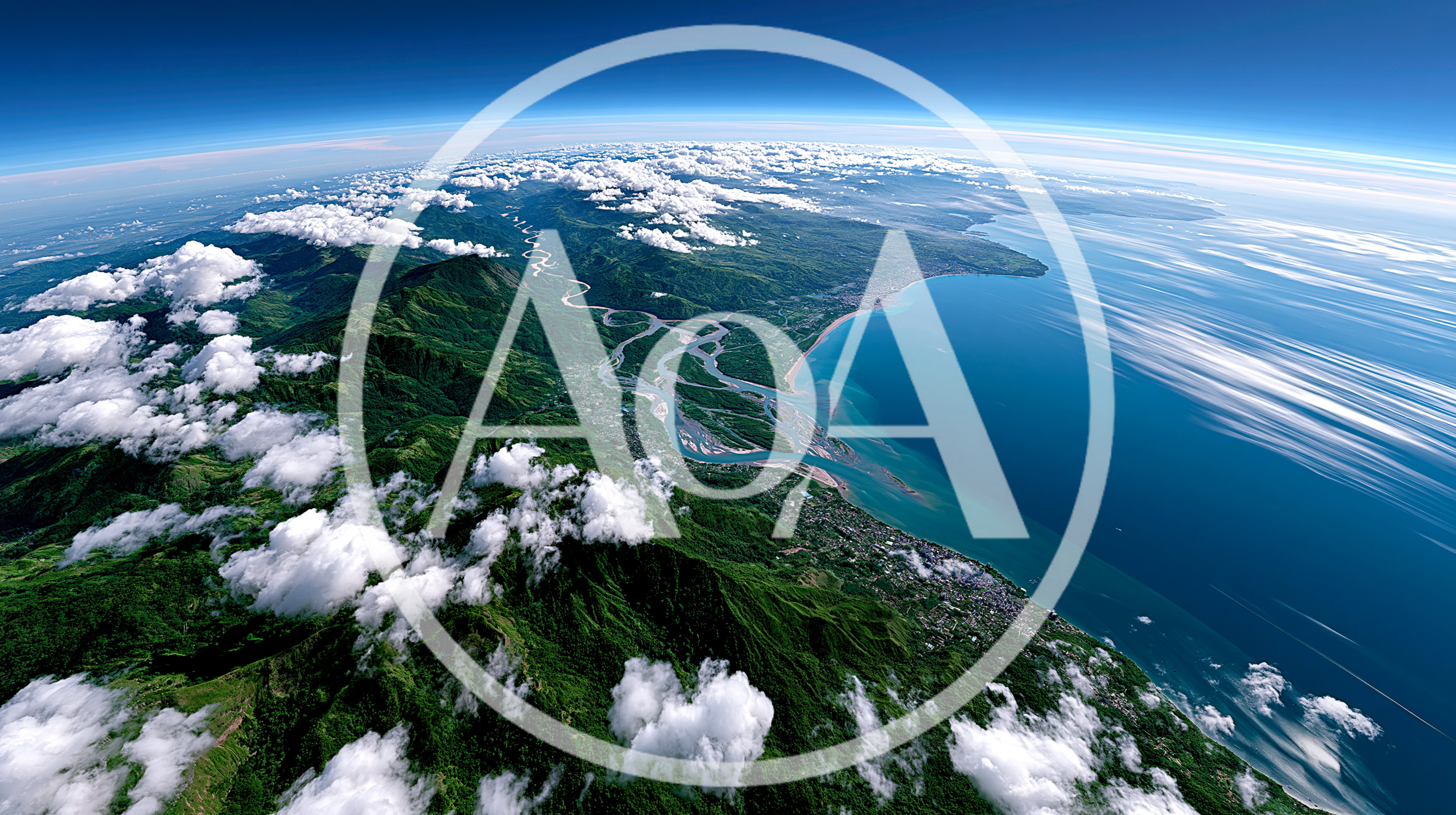 Aerial View Of Lush Tropical Island Coastline