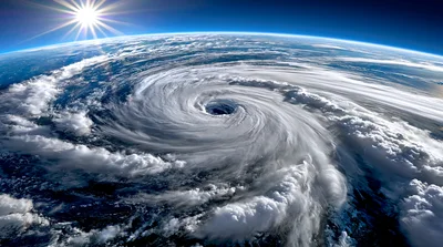 Satellite View Of A Massive Tropical Cyclone Hurricane