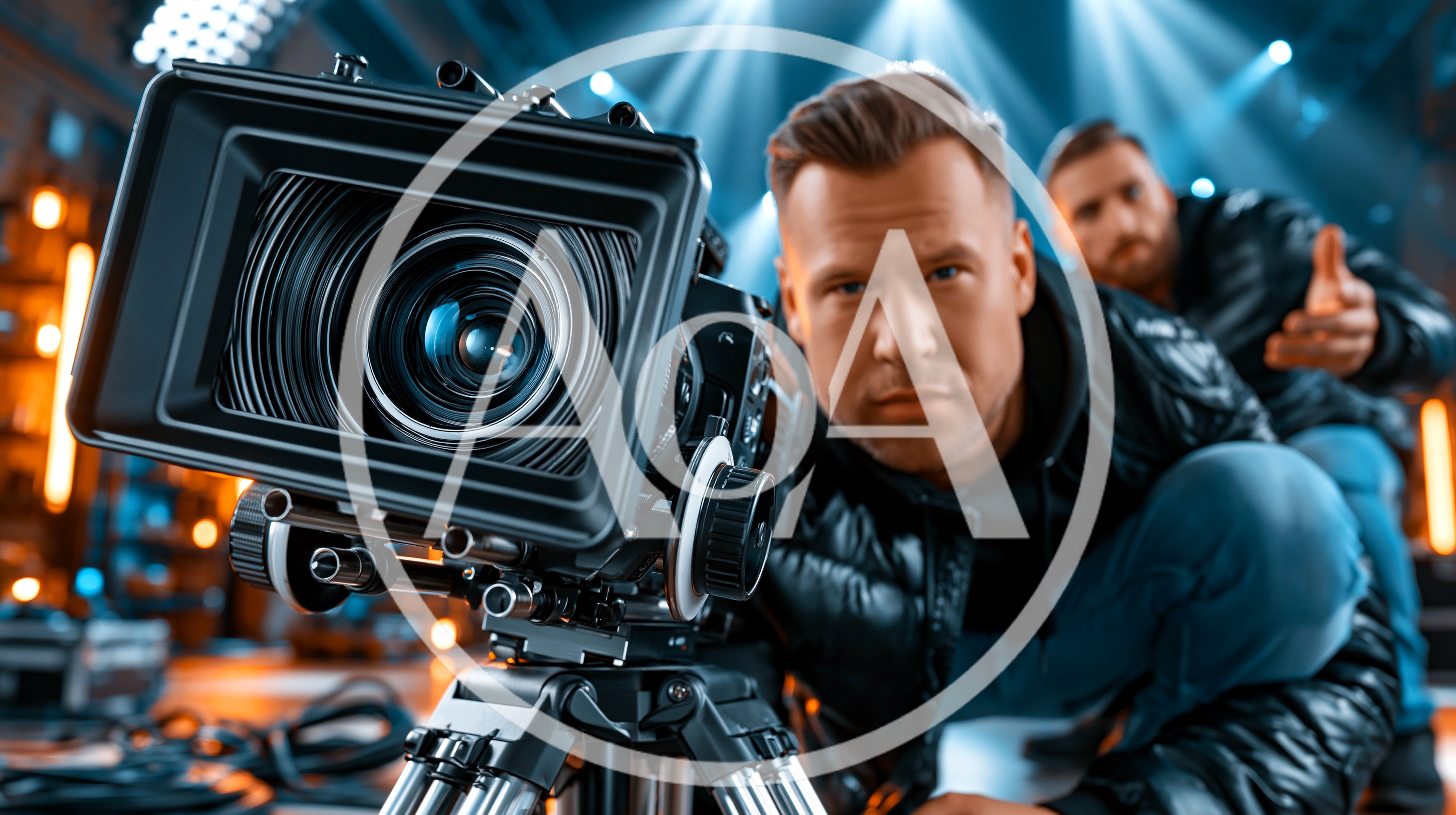 Cinematographer Operating Professional Cinema Camera On Set