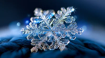 Macro Close Up Of A Detailed Crystal Snowflake