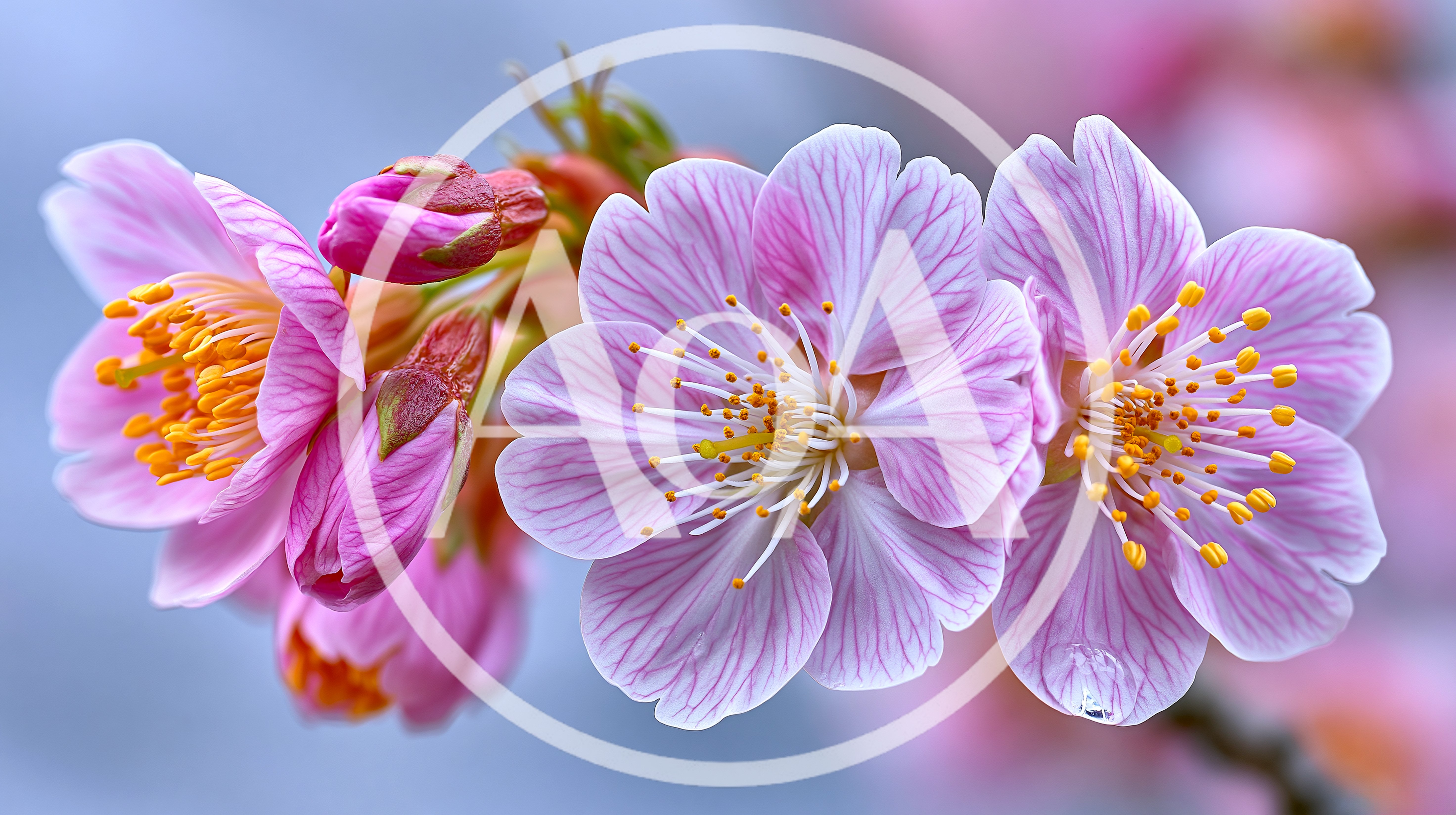 Pink Cherry Blossom Flowers Blooming In Spring