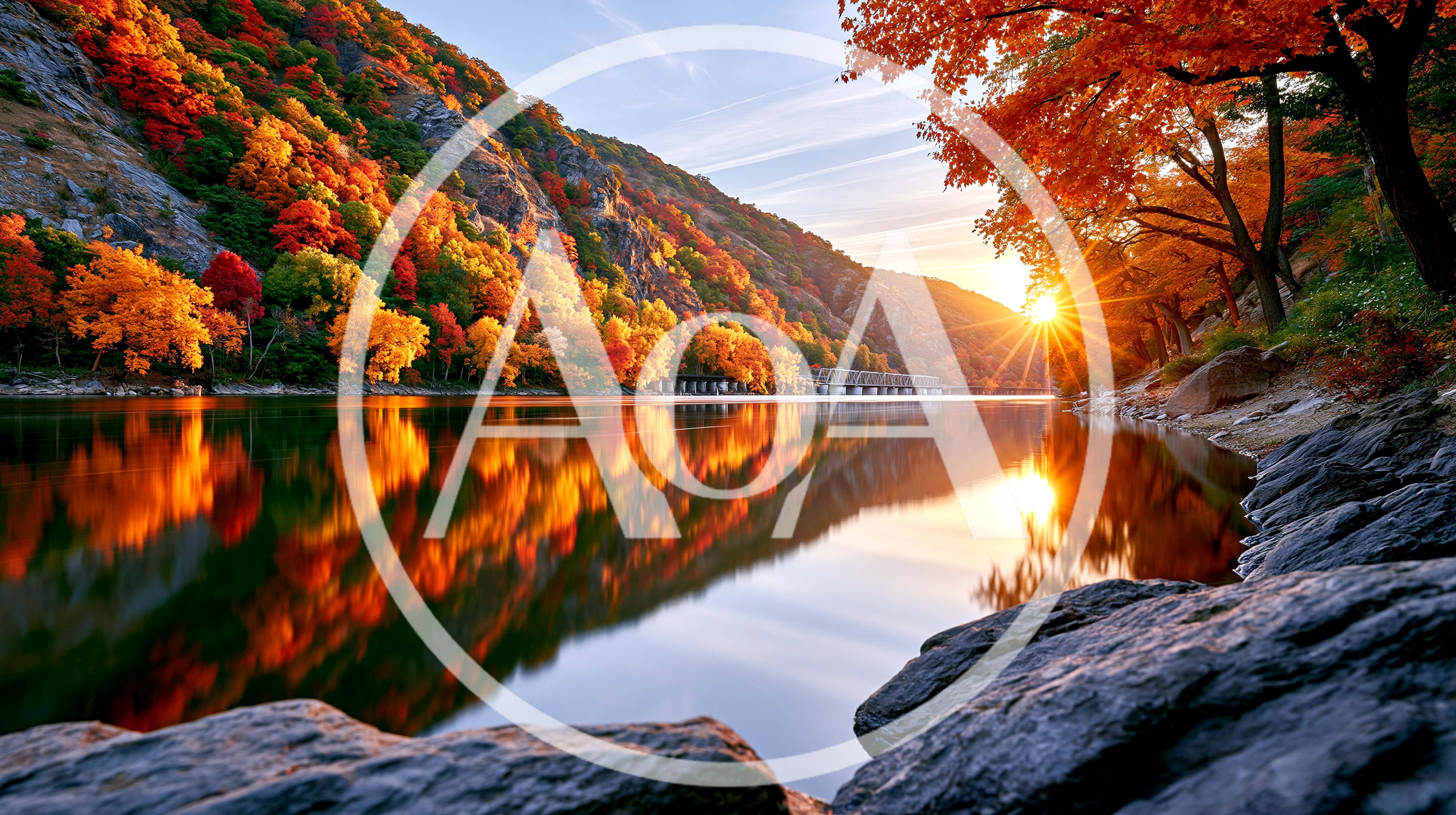 Autumn Sunset Over Potomac River At Harpers Ferry
