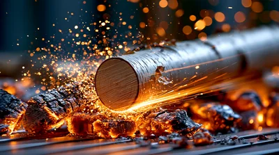 Birch Log Burning On Glowing Charcoal Embers