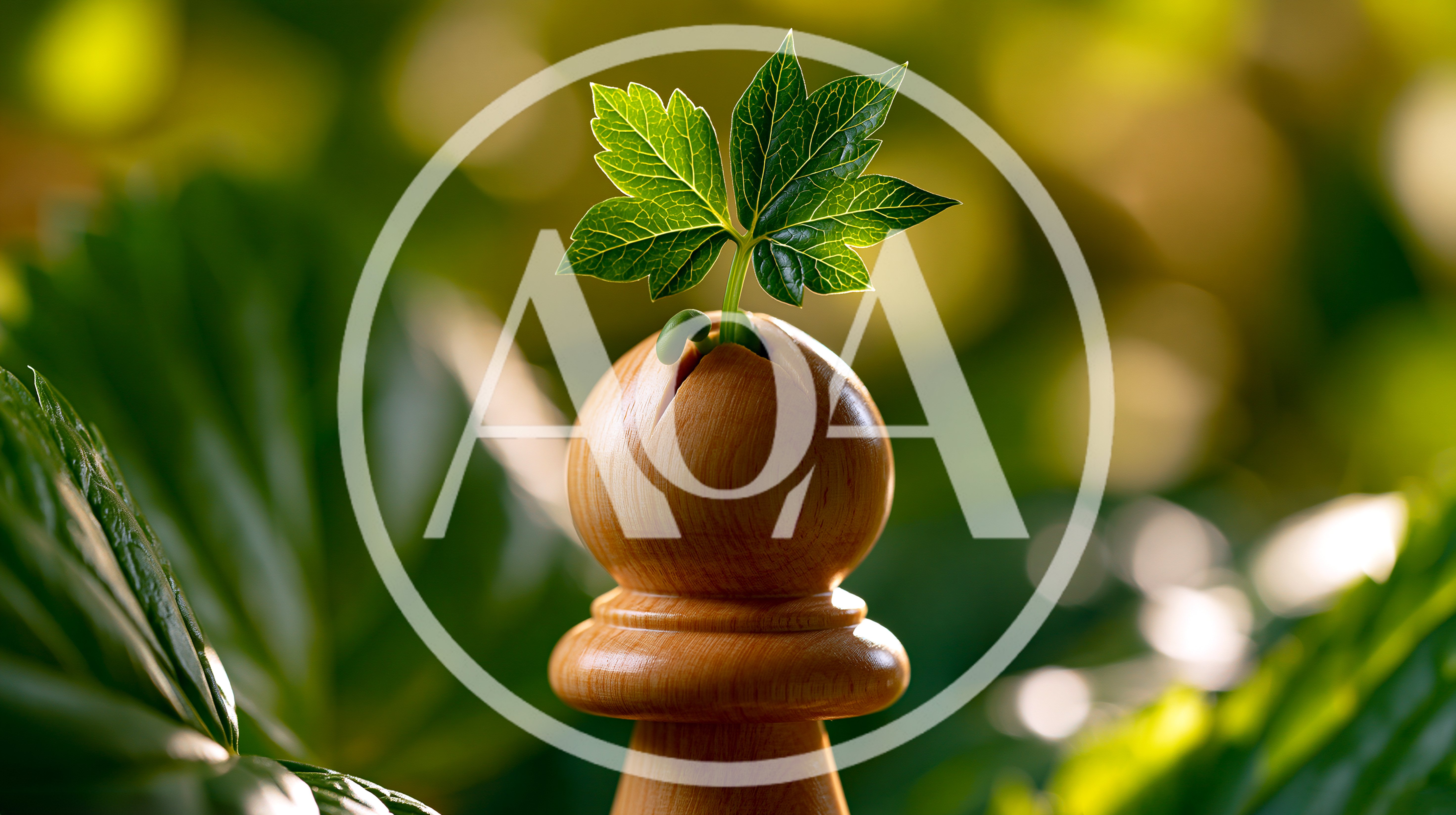 Wooden Chess Pawn Sprouting Green Leaves