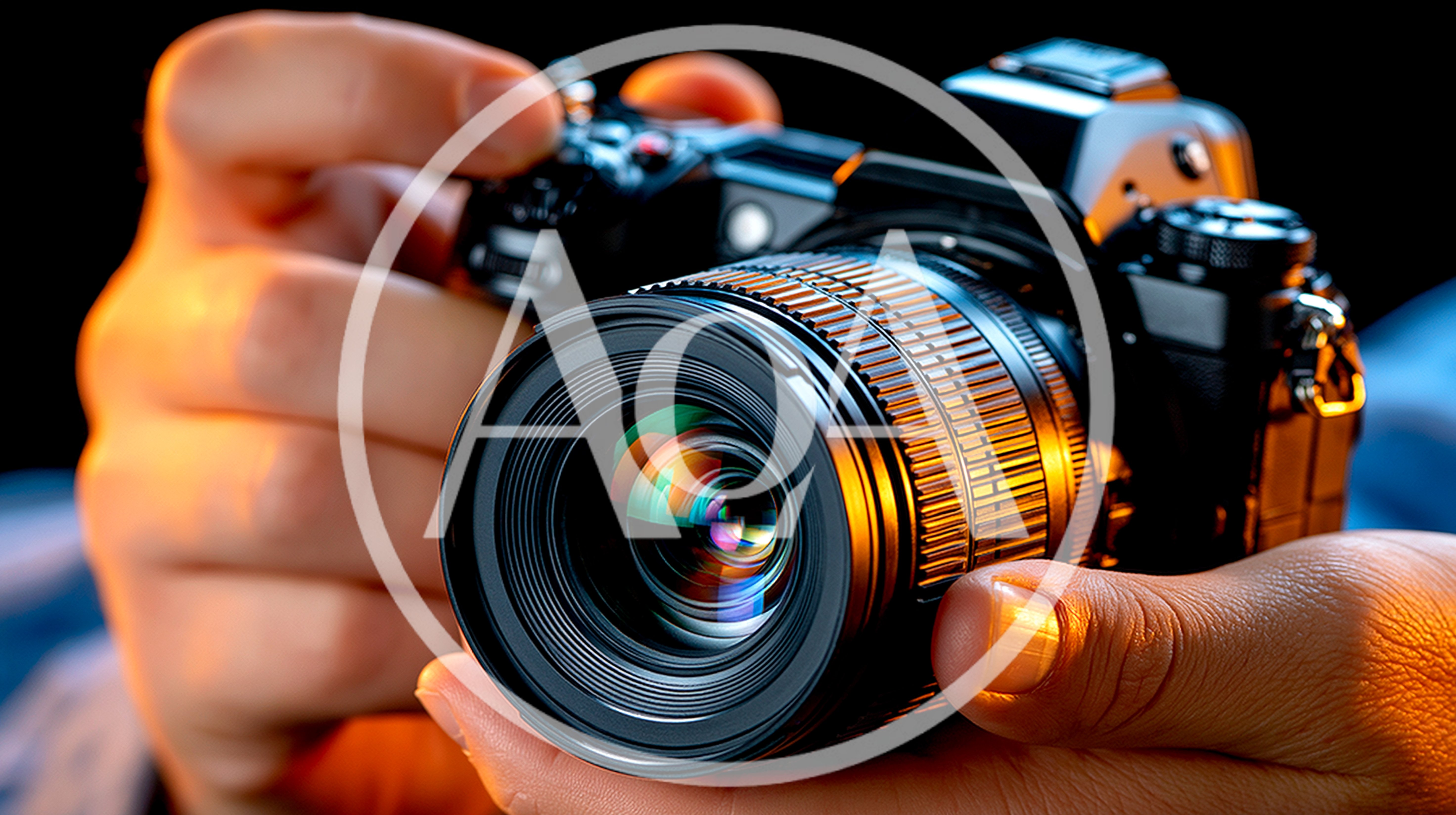 Photographer Holding A Professional Mirrorless Camera