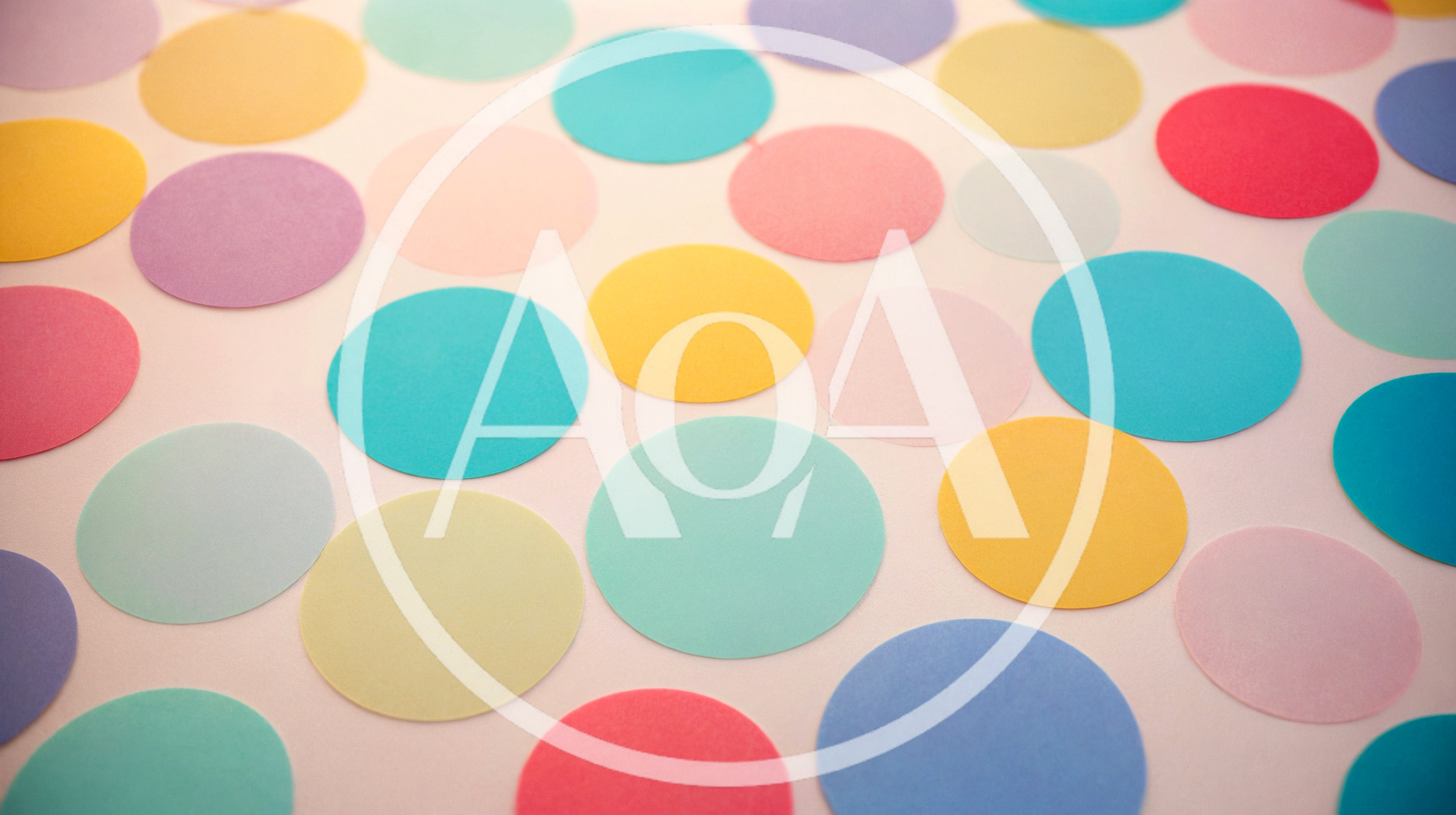 Colorful Paper Circles Arranged On A Light Background