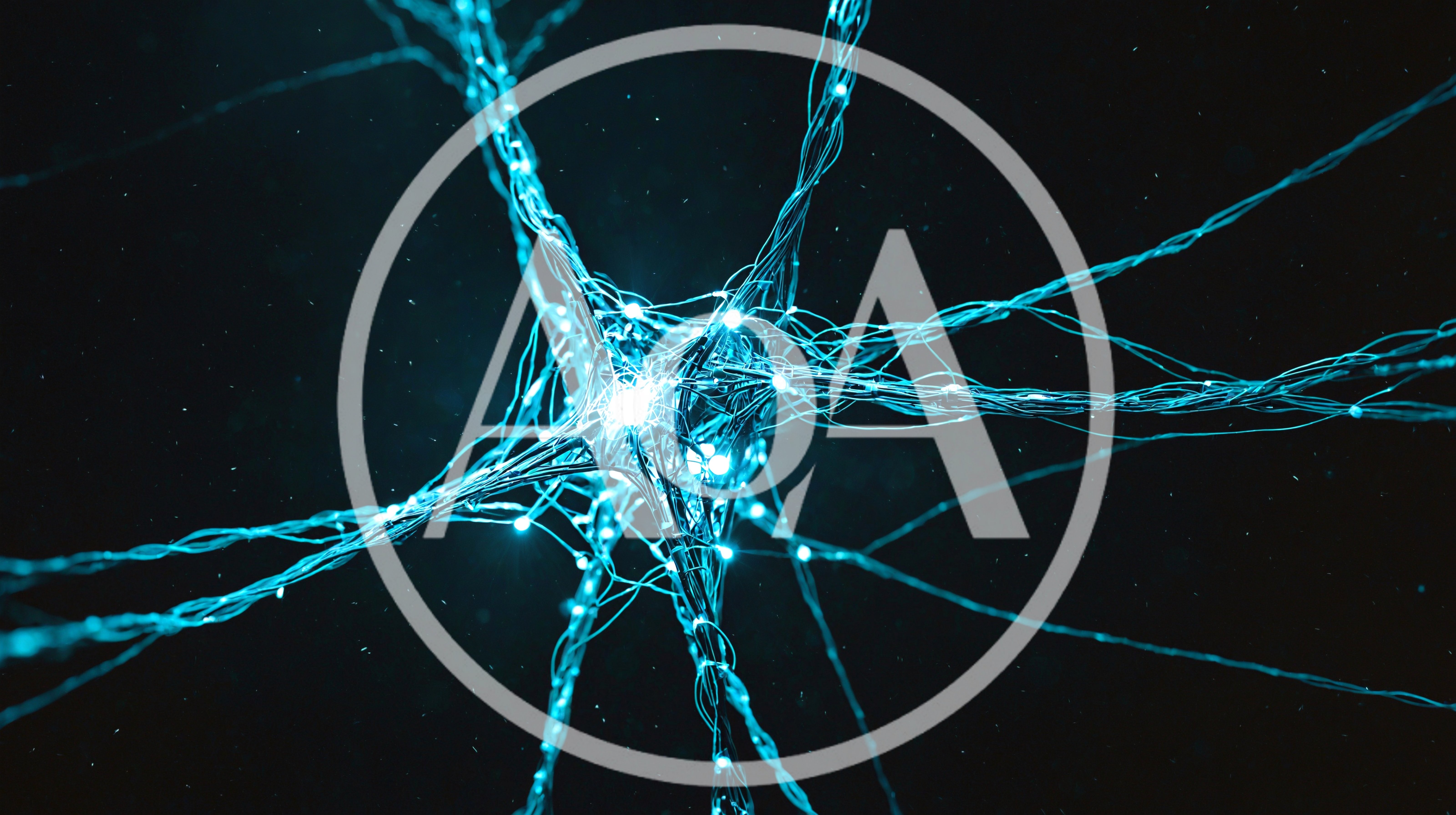 Glowing Neural Network Connection In Deep Space