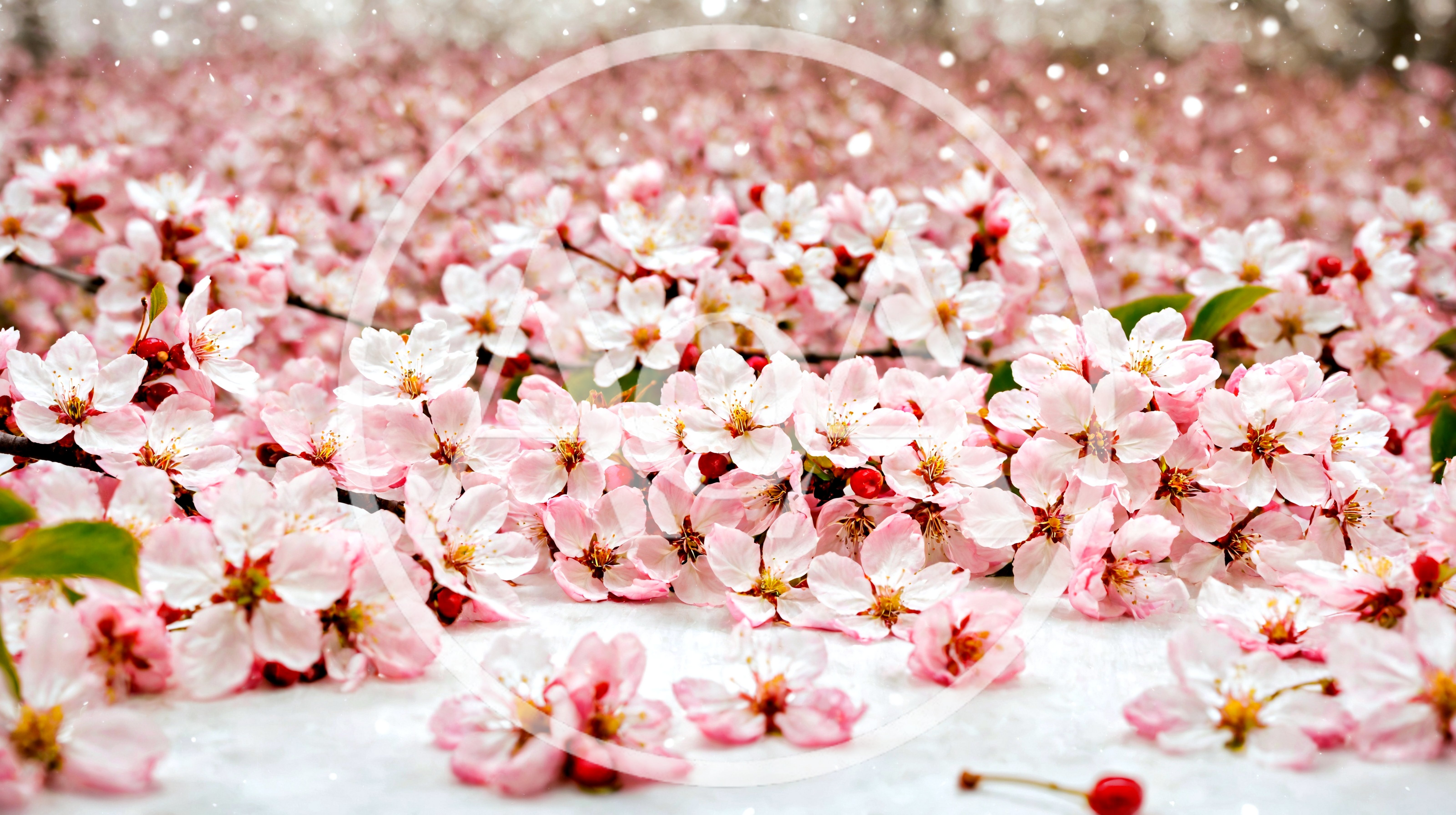 Pink Cherry Blossom Flowers Blooming In Spring