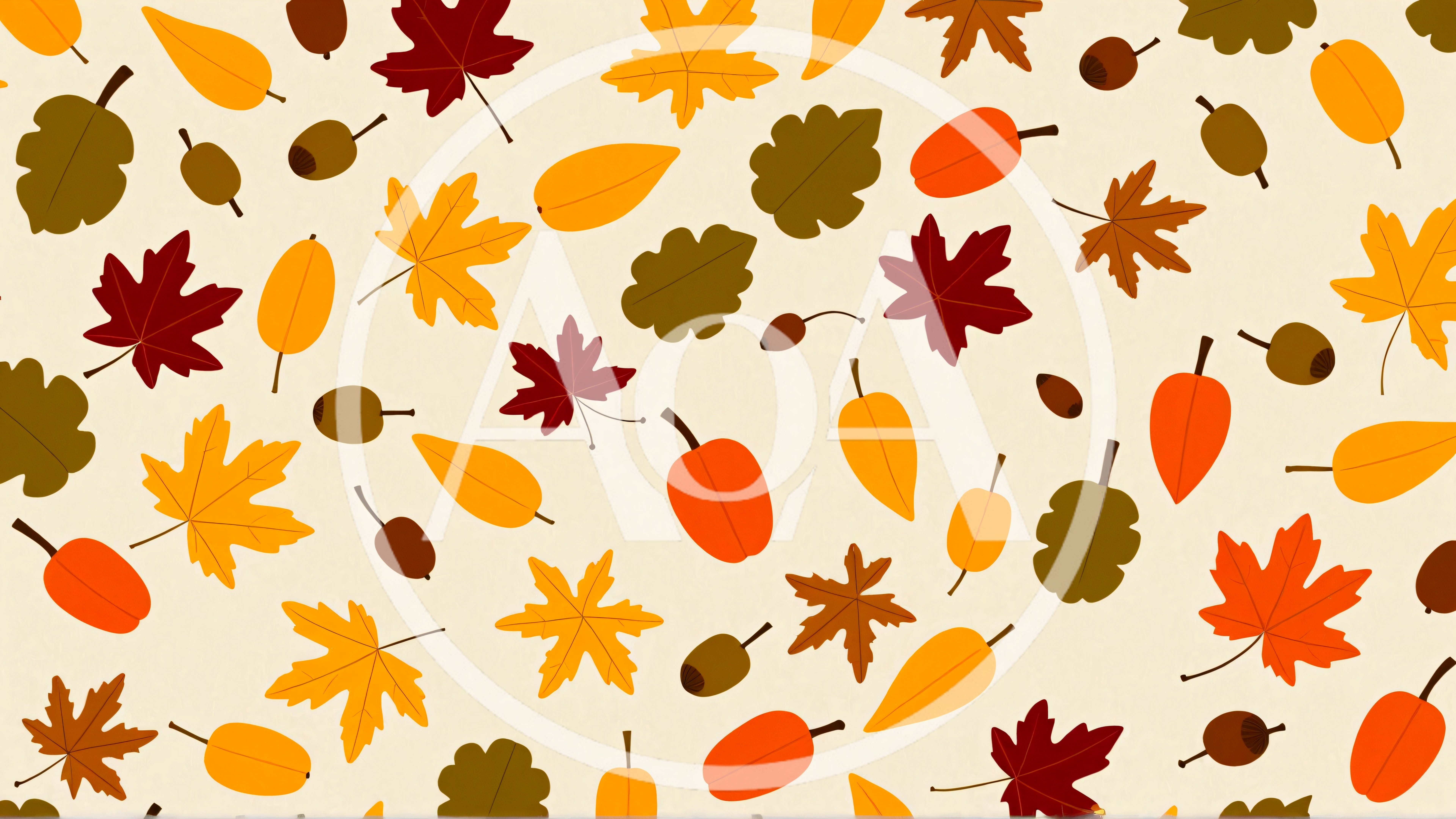 Autumn Leaves And Acorns Pattern Background